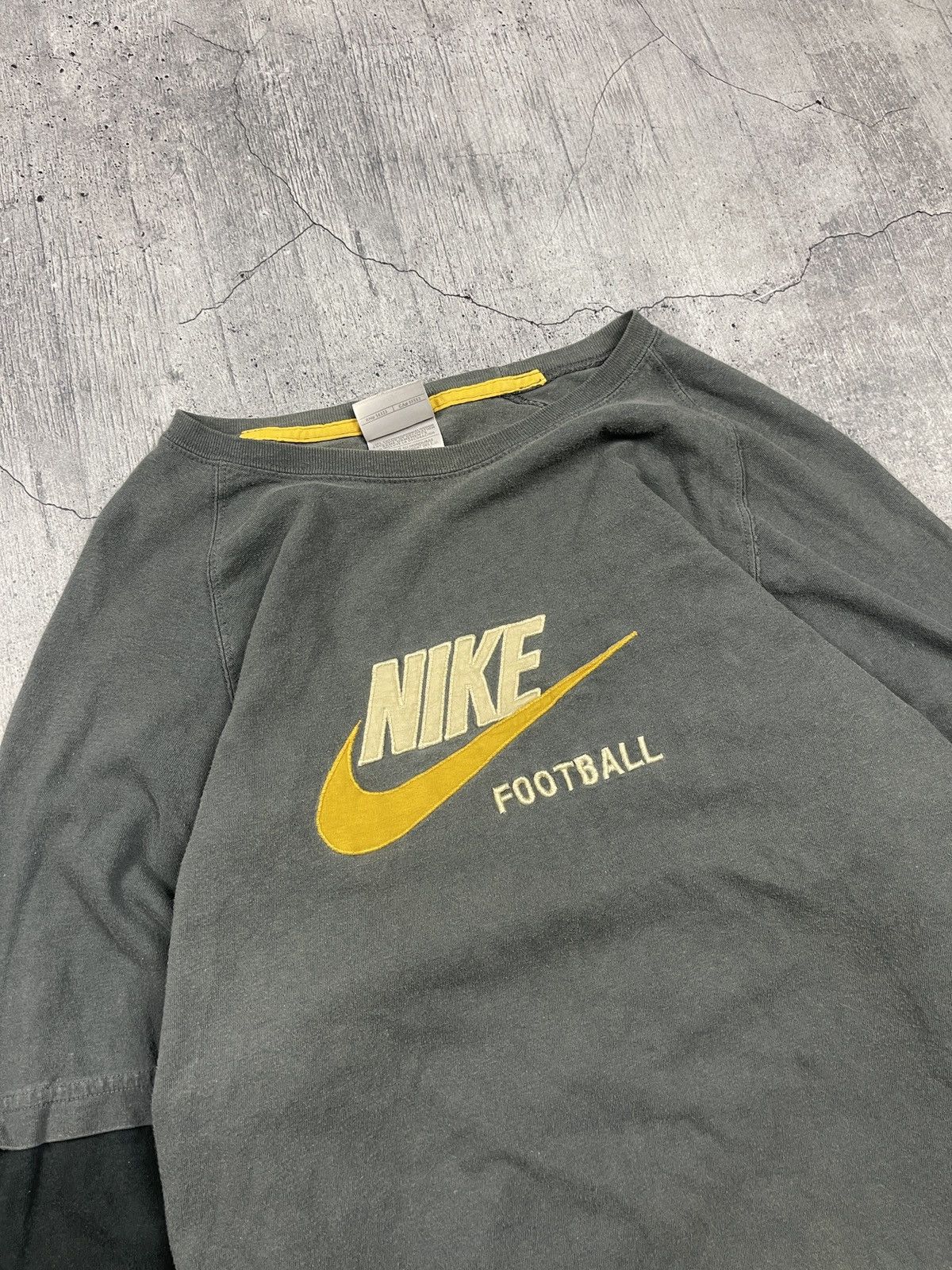 Nike × Vintage Vintage 90s Nike Swoosh Football Long Sleeve Tee Size US XXL / EU 58 / 5 - 2 Thumbnail