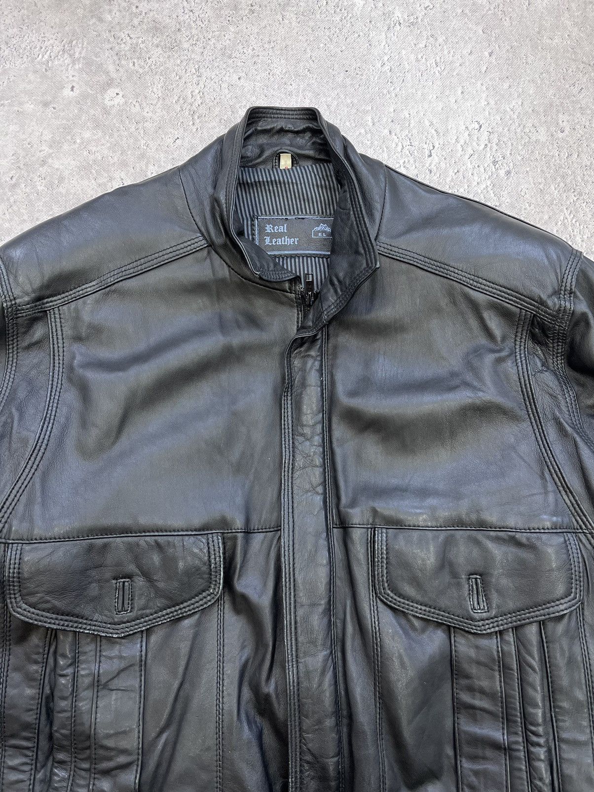 Other Vintage Y2K Black Bomber Leather Jacket Boxy Utility Size US M / EU 48-50 / 2 - 5 Thumbnail