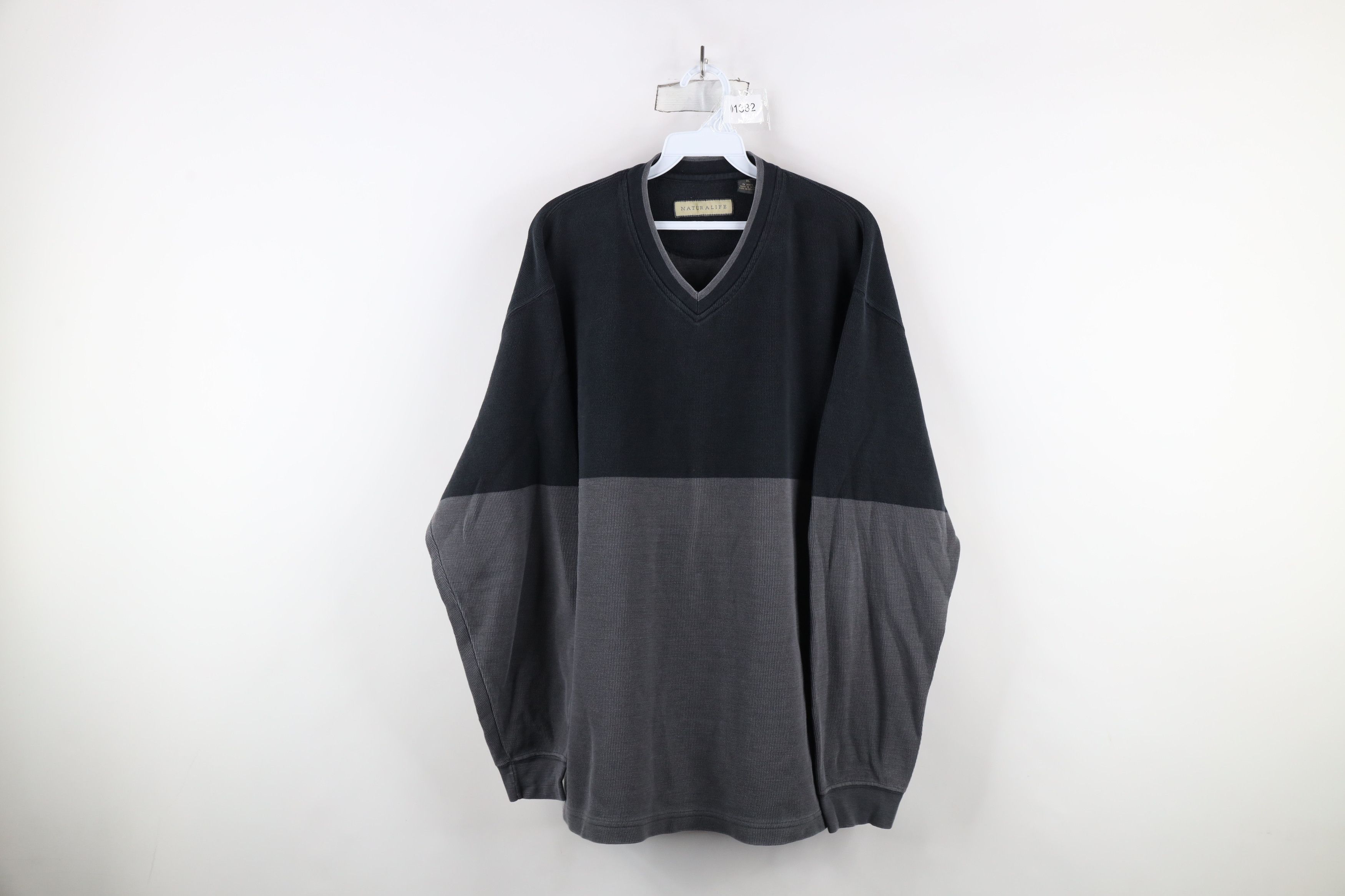 Vintage Vintage 90s Streetwear Block Ribbed Knit Long Sleeve T-Shirt Size US XL / EU 56 / 4 - 1 Thumbnail