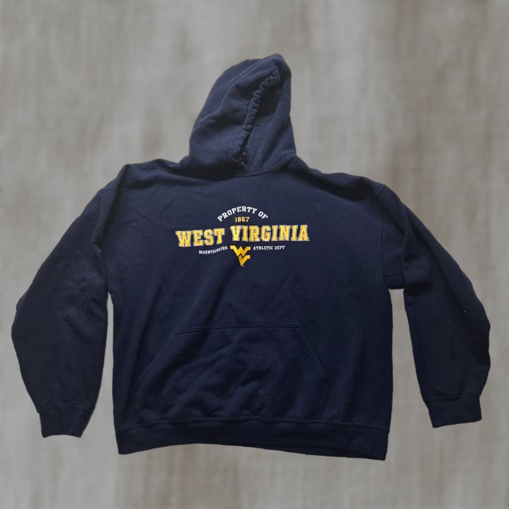 Vintage WV University Mountaineers Hoodie Sweatshirt Jacket Adult XL Blue Logo College NCAA Shirt Womens Size XL / US 12-14 / IT 48-50 - 1 Thumbnail
