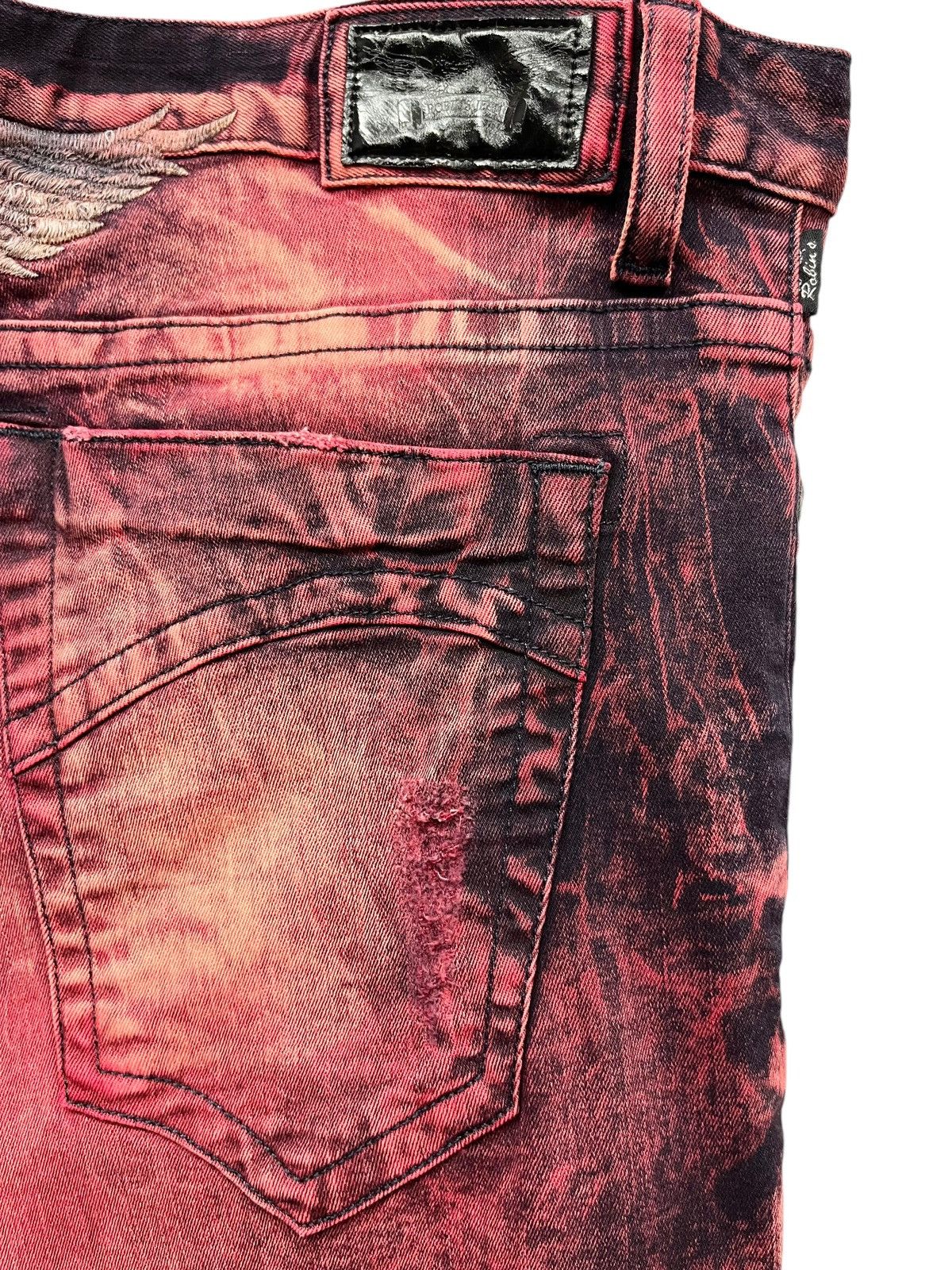 Robins Jeans 42” ROBINS JEANS Red Blood Acid Wash Ripped Stretchy Denim🔥 Size US 42 / EU 58 - 16 Thumbnail