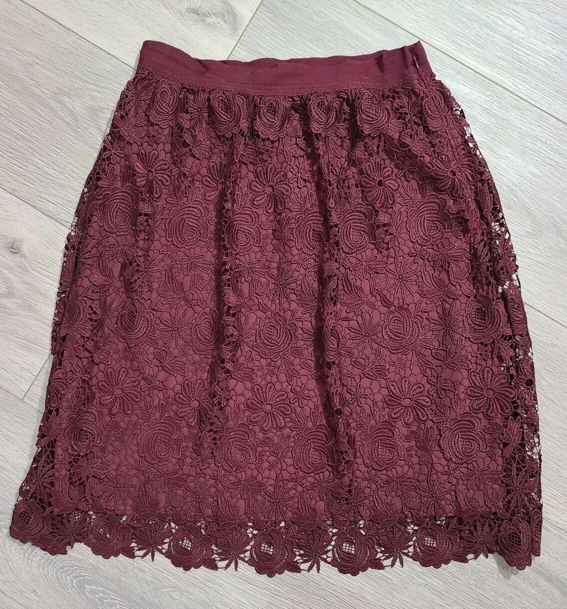 Ann Taylor Ann Taylor Skirt Size 8 Maroon Lace Lined NWT Size 30" / US 8 / IT 44 - 3 Thumbnail