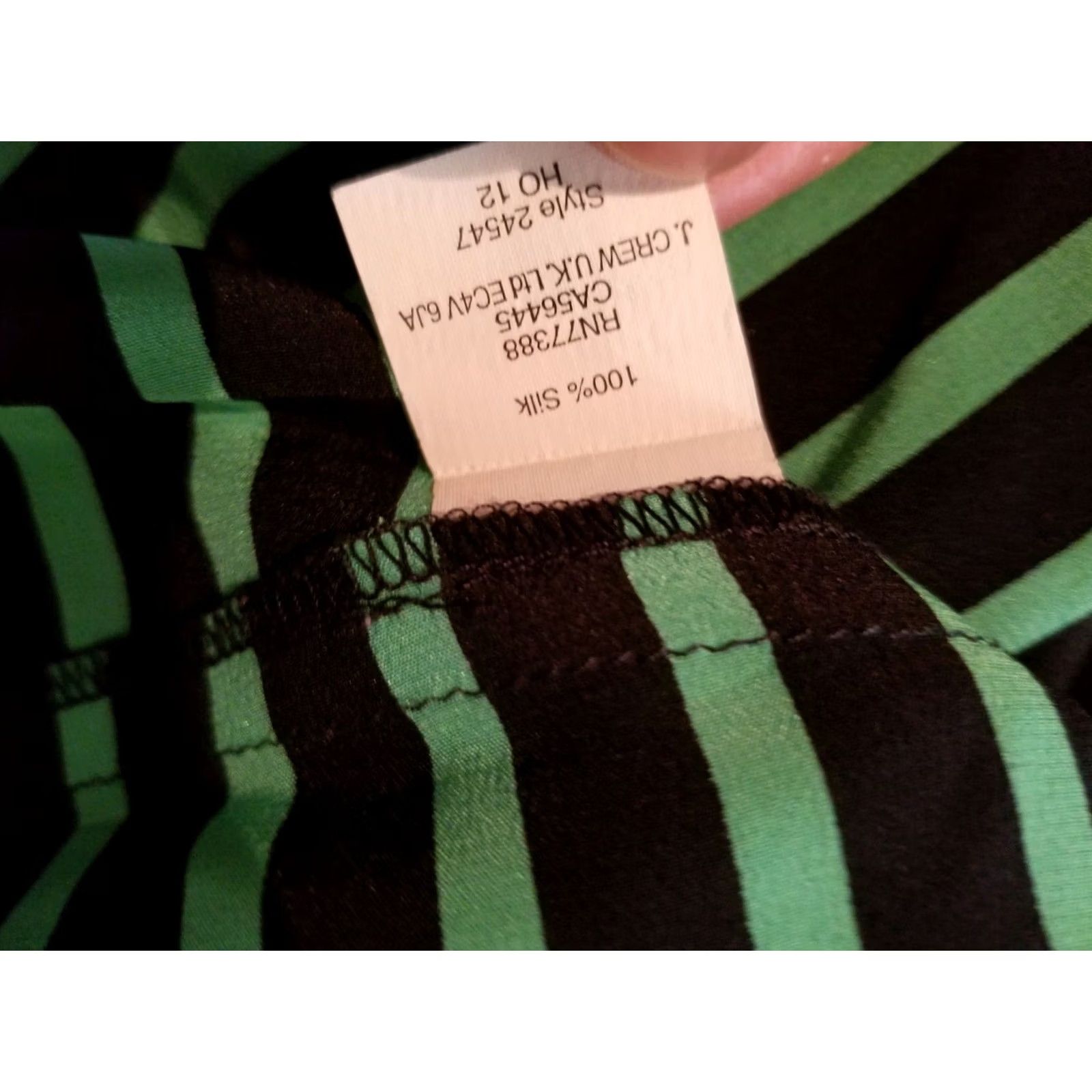 J.Crew Womens J.CREW Silk Shirt XS Green Stripes Blouse Long Sleeve Shirts Womens XS Green Striped Blouse J.CREW Silk Shirt Size XS / US 0-2 / IT 36-38 - 7 Thumbnail