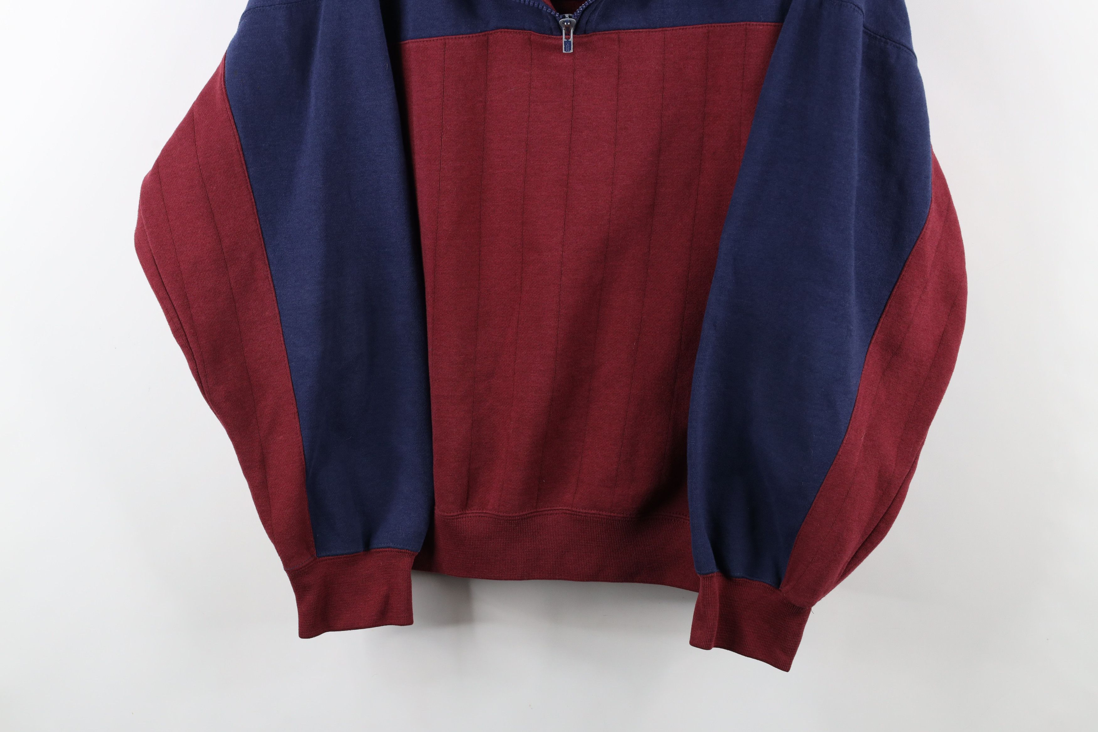 Vintage Vintage 90s Streetwear Block Boxy Fit Half Zip Sweatshirt Size US XL / EU 56 / 4 - 3 Thumbnail