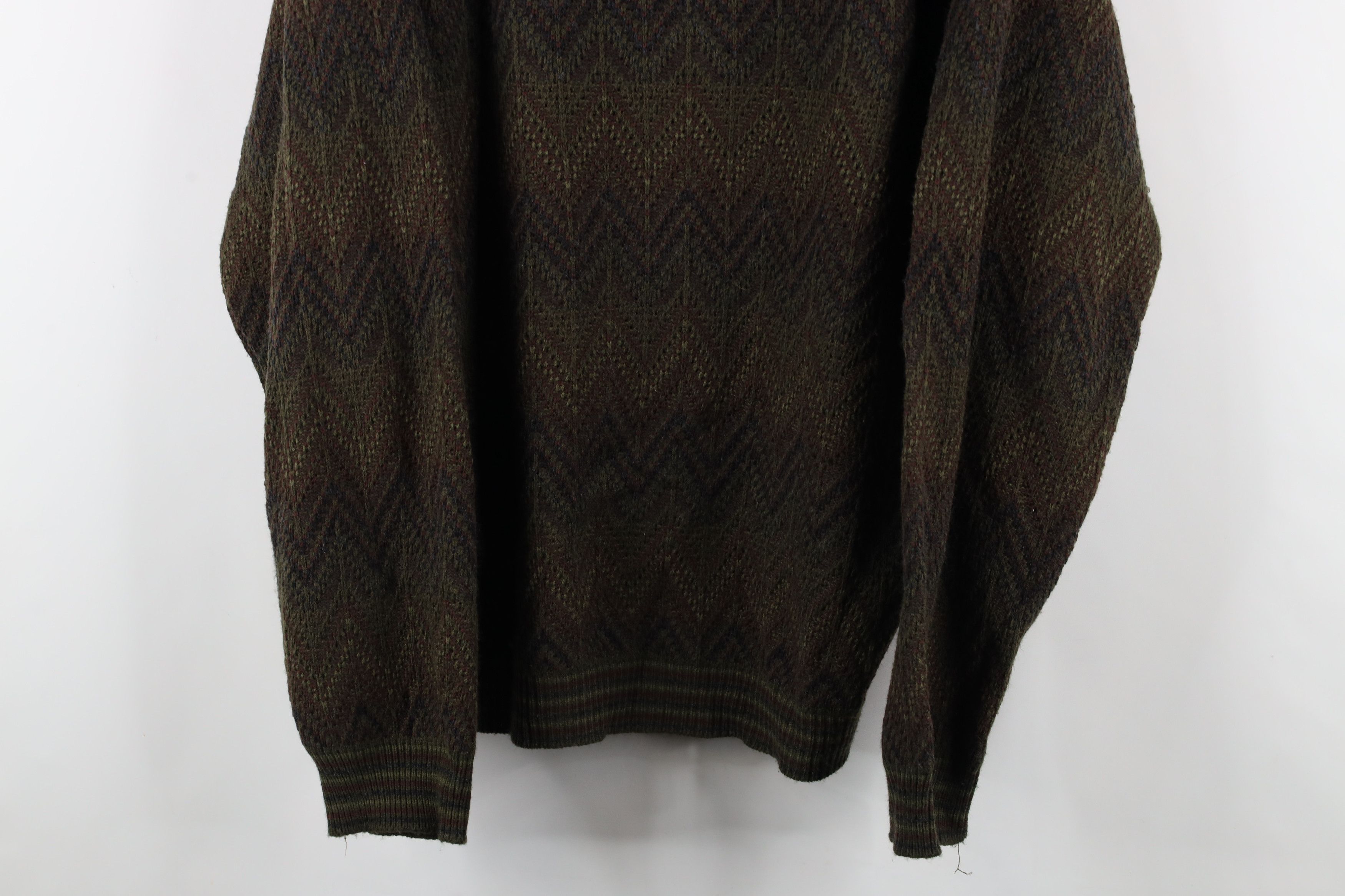 Vintage Vintage 90s Coogi Style Herringbone Wool Blend Knit Sweater Size US L / EU 52-54 / 3 - 3 Thumbnail