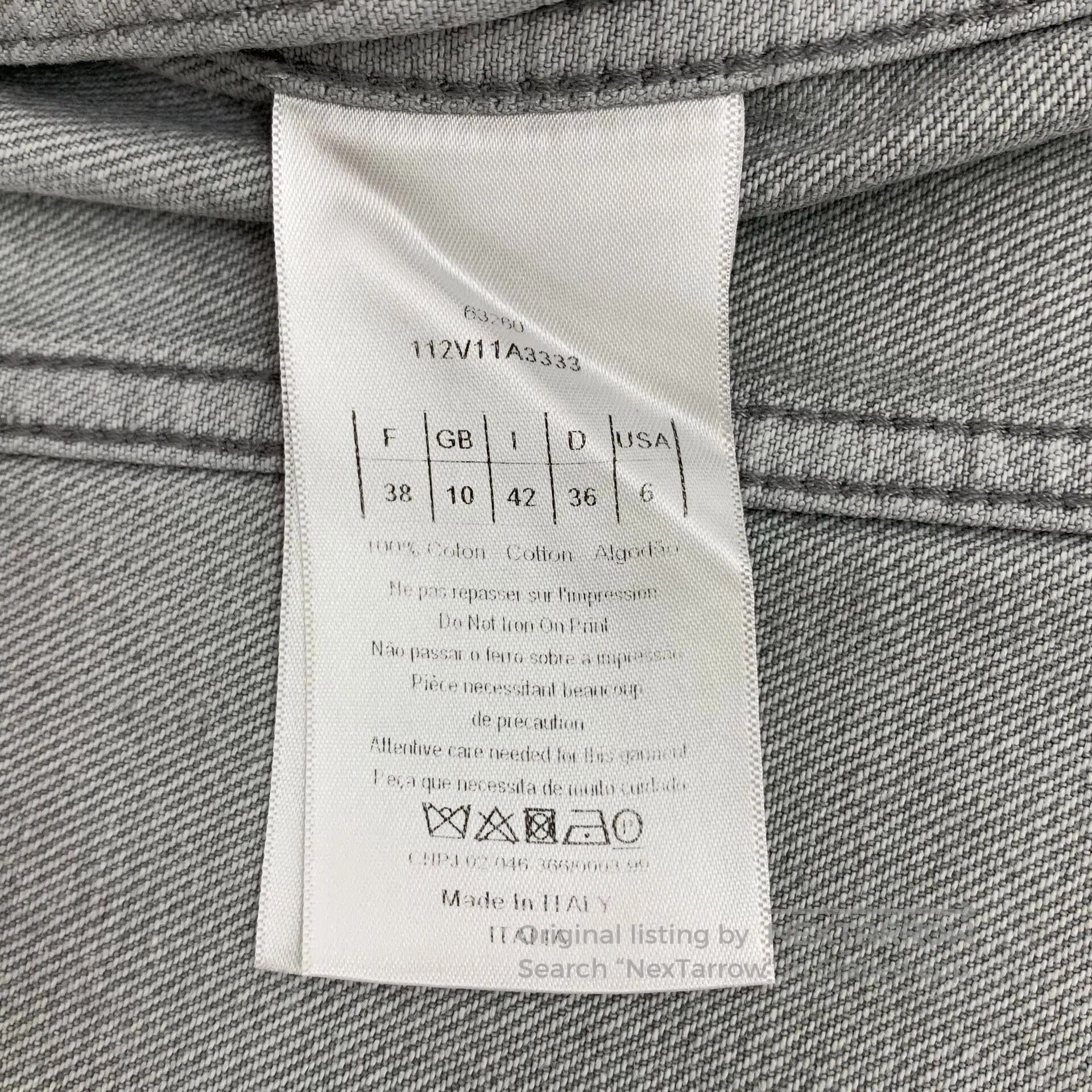 Dior Dior Gray Washed Distressed Bee Embroidered Cotton Collar Size XS / US 0-2 / IT 36-38 - 7 Thumbnail