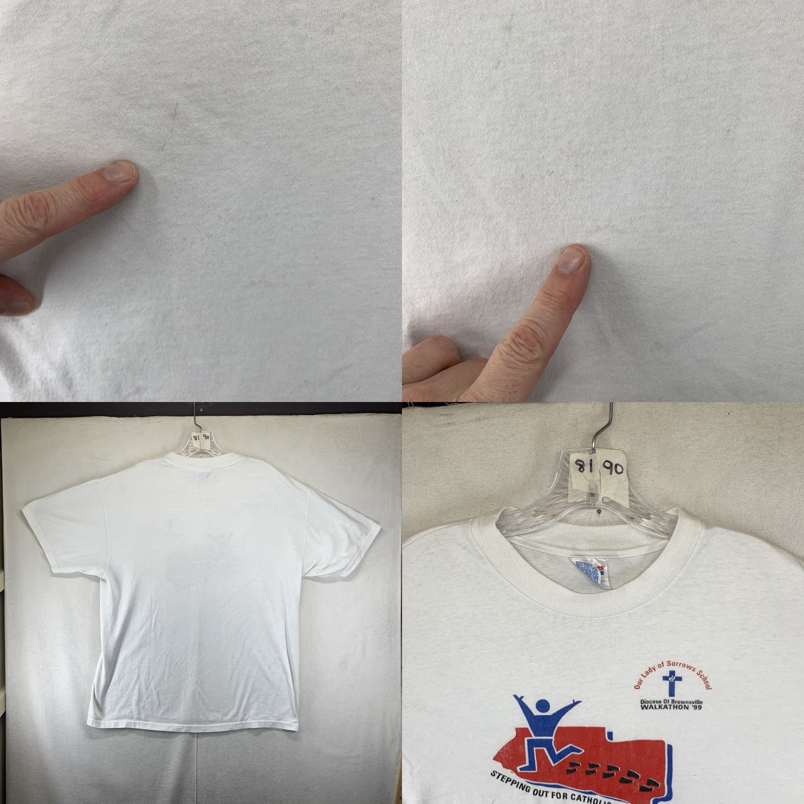 Hanes VINTAGE Hanes 90s Catholic Graphic T-Shirt Adult Large White Crew Neck Short Sleeve Lightweight Unisex Size US L / EU 52-54 / 3 - 8 Thumbnail