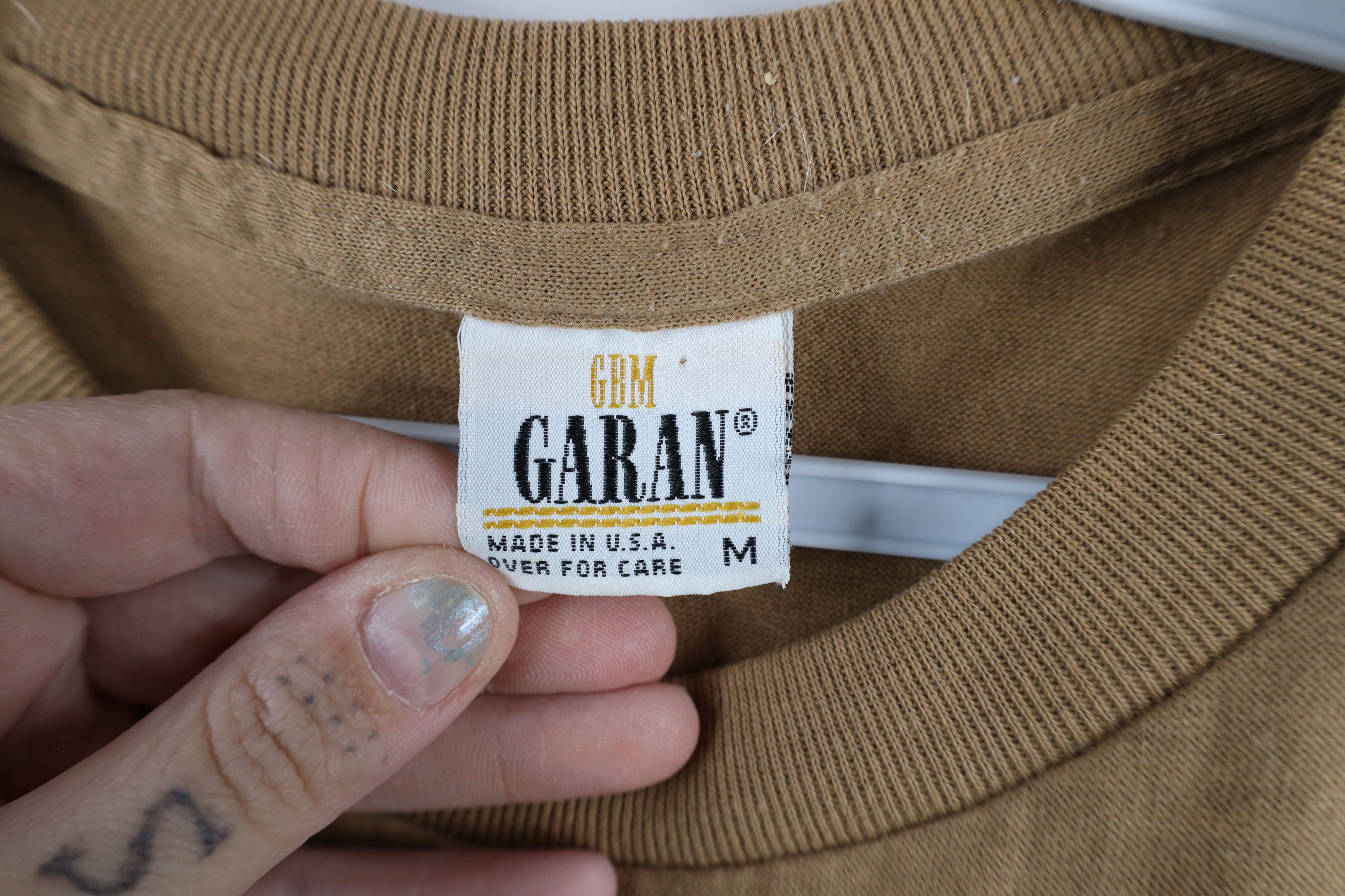 Vintage Vintage 90s Streetwear Blank Pocket T-Shirt Beige USA Size US M / EU 48-50 / 2 - 8 Thumbnail