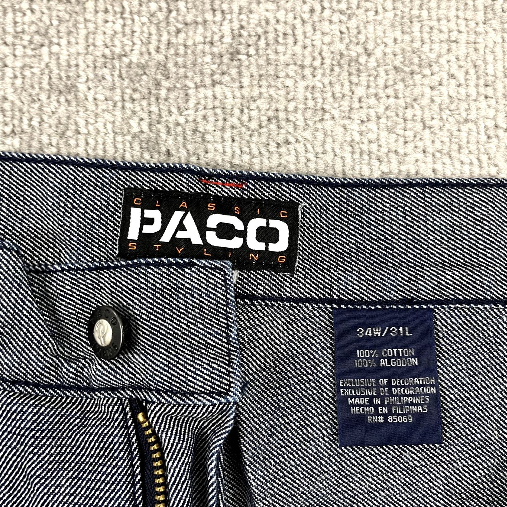Vintage VINTAGE PACO Jeans Mens 34 x 31 Hip Hop Wide Skater Dragon Tiger Embroidered Y2K Jeans Mens Blue 90s Hip Hop Retro Size US 34 / EU 50 - 6 Thumbnail