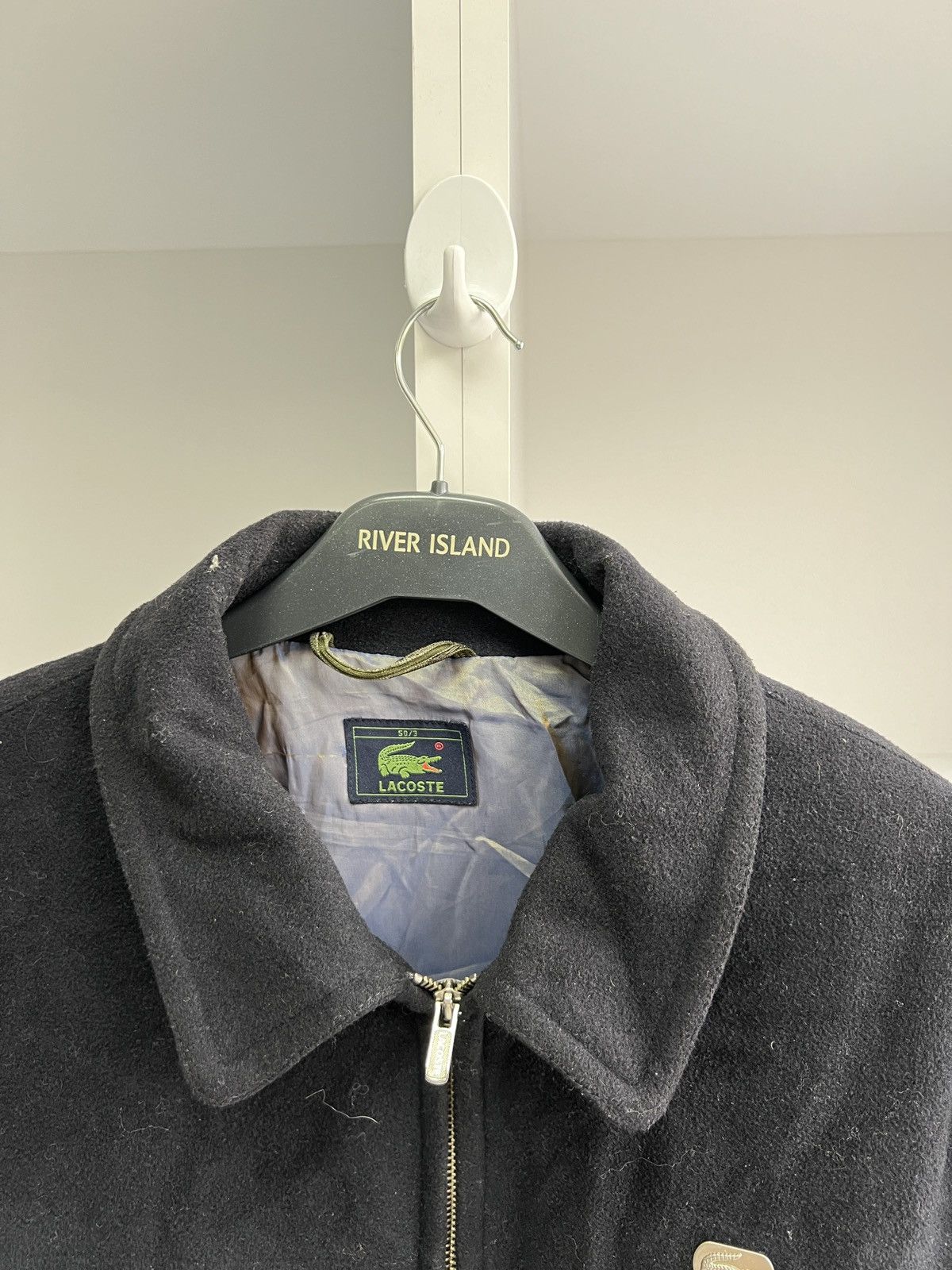 Lacoste × Vintage Lacoste Vintage Wool Bomber Jacket Lined Dark Navy Size US M / EU 48-50 / 2 - 7 Thumbnail