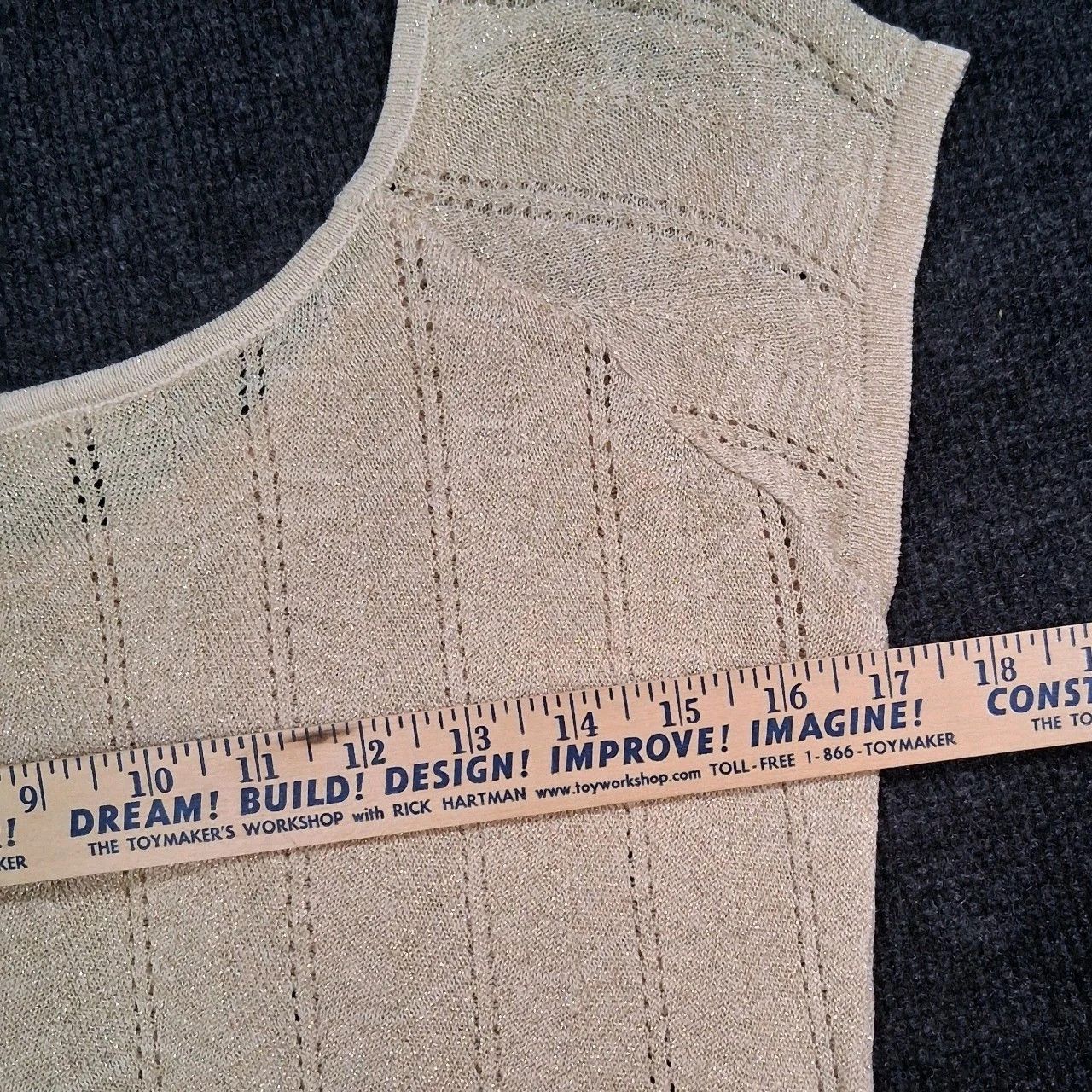 Other STUDIO Y Shimmer Knit Sleeveless Top Side Tie Pointelle Size M / US 6-8 / IT 42-44 - 6 Thumbnail
