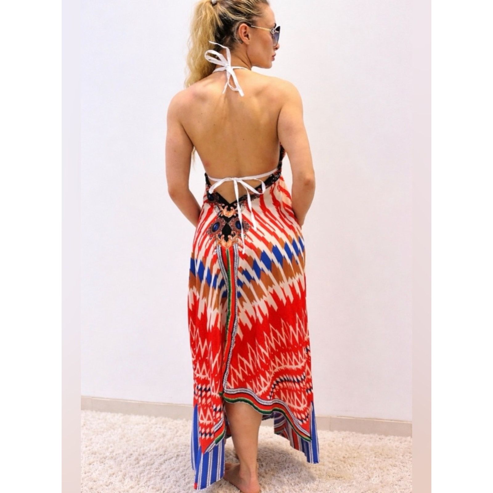 Other Red Bohemian Halter Maxi Dress size S Size S / US 4 / IT 40 - 2 Thumbnail