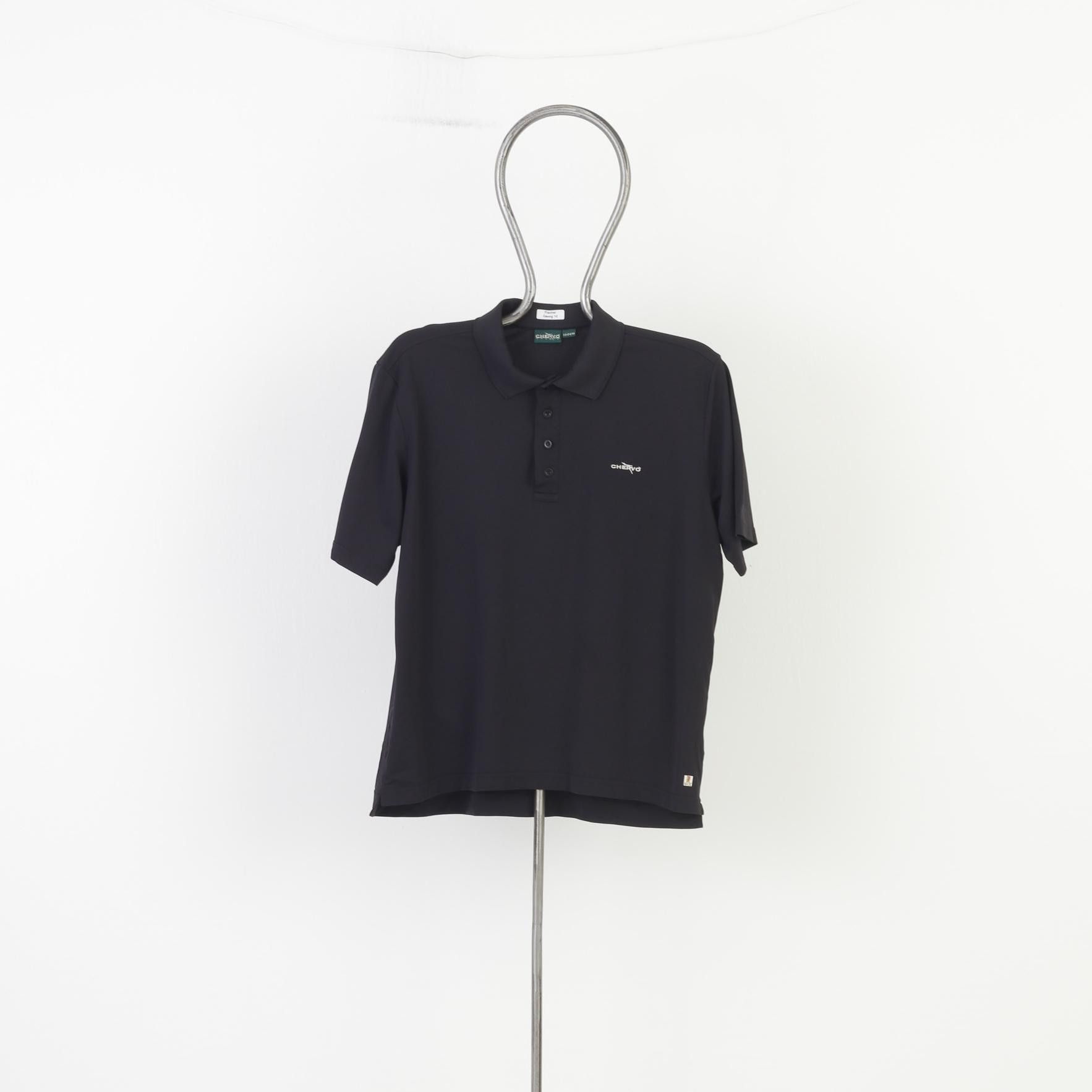 Vintage Chervo Men 56 XL Polo Shirt Black Short Sleeve Nylon 10509 Size US XL / EU 56 / 4 - 1 Thumbnail
