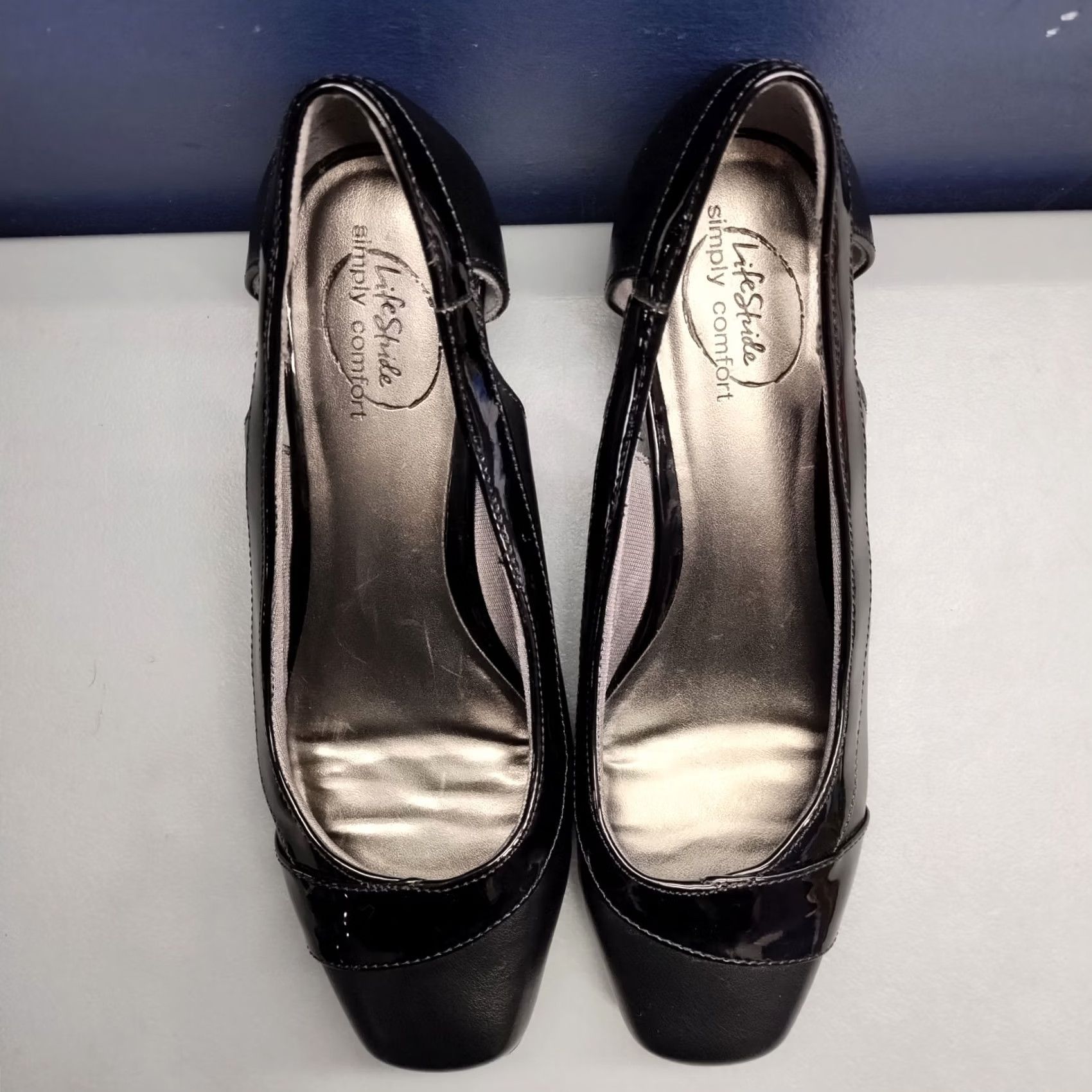 Vintage Lifestride Grandeur Wedge Pump Heels Womens US Size 7M Black Synthetic Slip On - Premium Quality & Durable Size US 7 / IT 37 - 6 Thumbnail