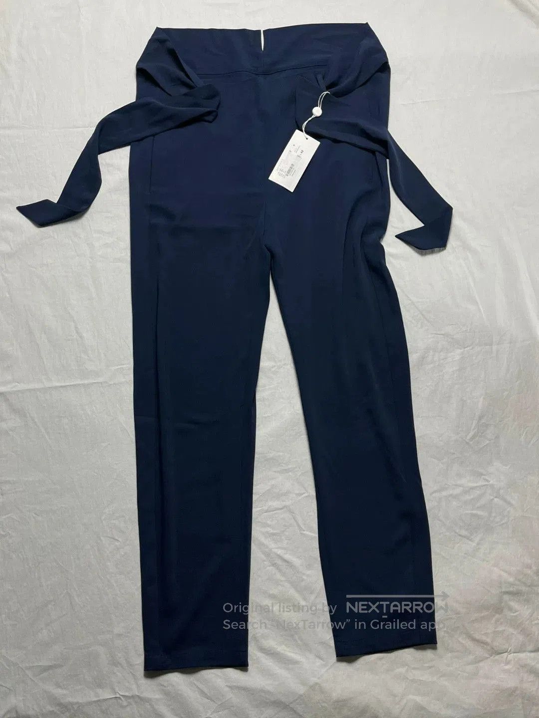 MM6 Maison Martin Margiela Belted Navy Trousers. Size 41" - 4 Thumbnail