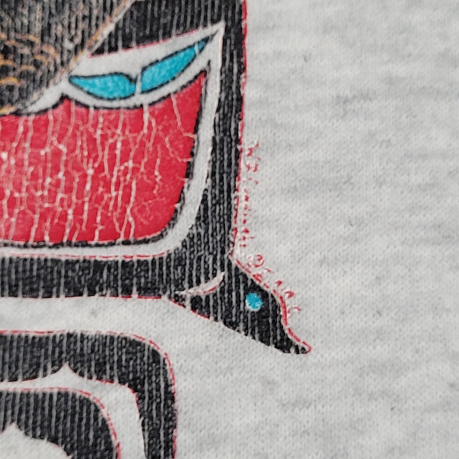Hanes VTG Eagle Native American Art Sweatshirt XL Crop Boxy Raglan Size US XL / EU 56 / 4 - 5 Thumbnail