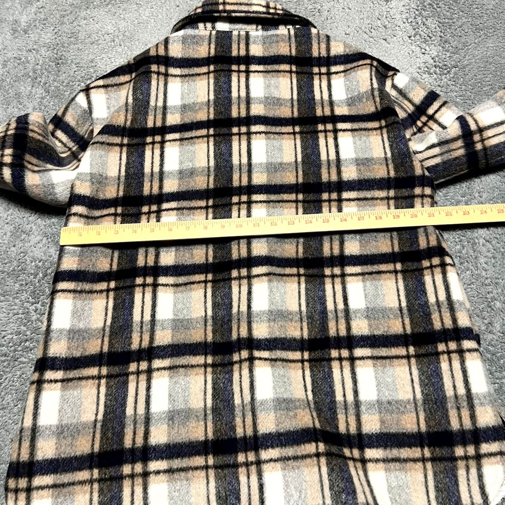 Vintage VINTAGE? Evereve Simone Plaid Shacket Women Medium Soft Brushed Fleece Button Down Jacket Shirt Womens Brown M Size M / US 6-8 / IT 42-44 - 5 Thumbnail