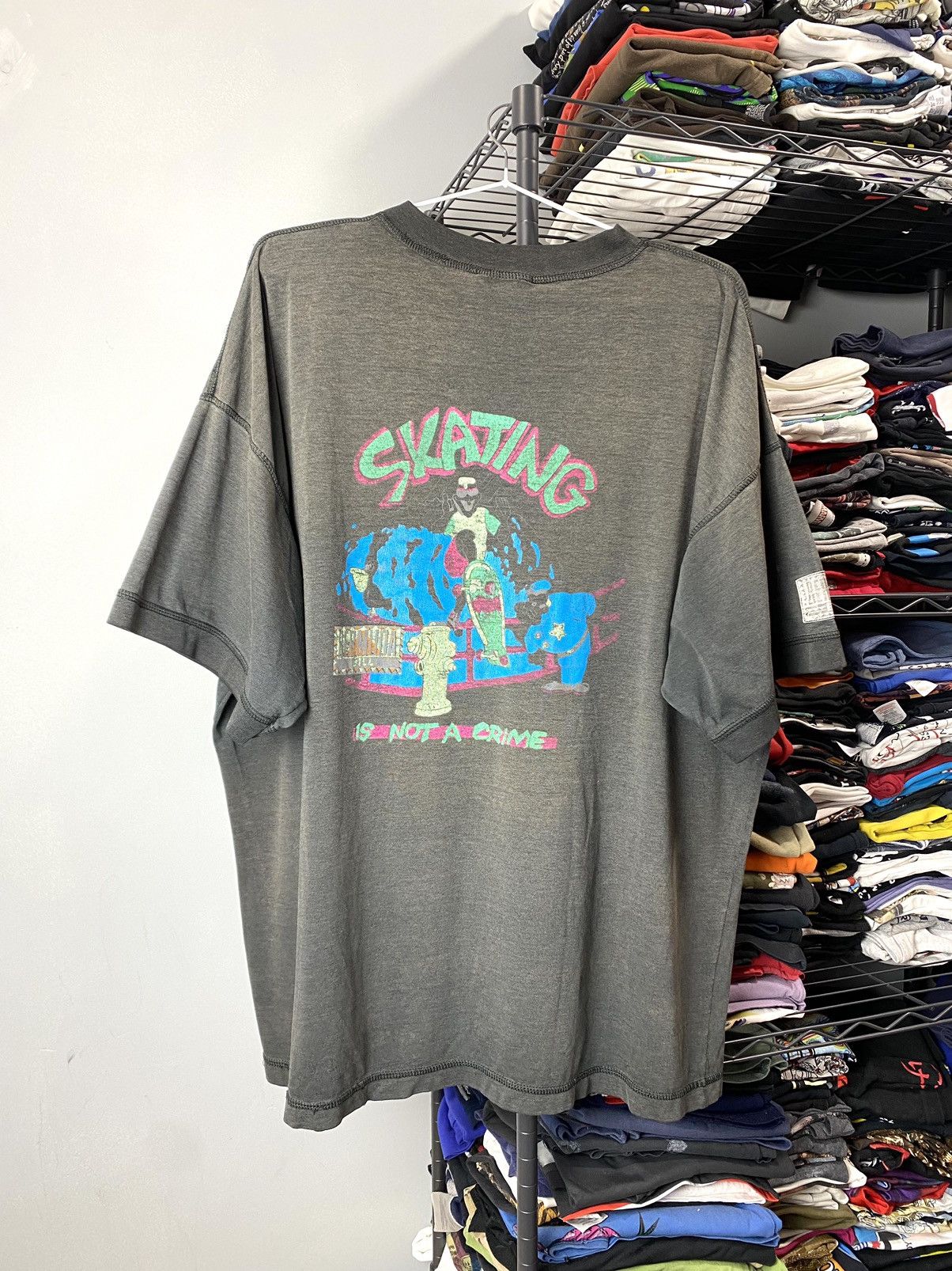 Japanese Brand 80’s Vintage Skating Is Not A Crime T Shirt Size US XL / EU 56 / 4 - 1 Thumbnail