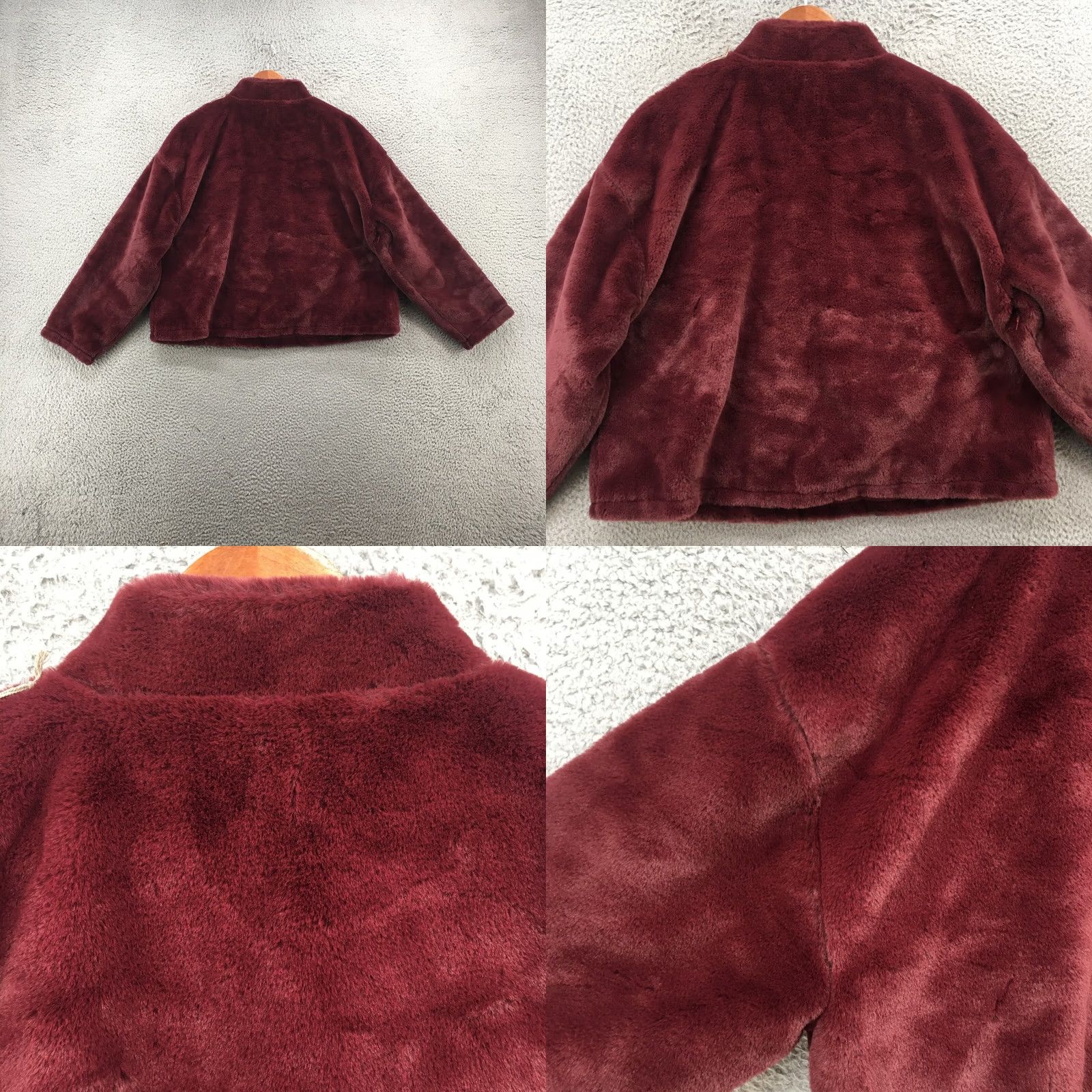 Vintage A New Day Burgundy Mock Neck Jacket Womens L Cotton Blend Quarter Zip Sweater Size L / US 10 / IT 46 - 8 Thumbnail