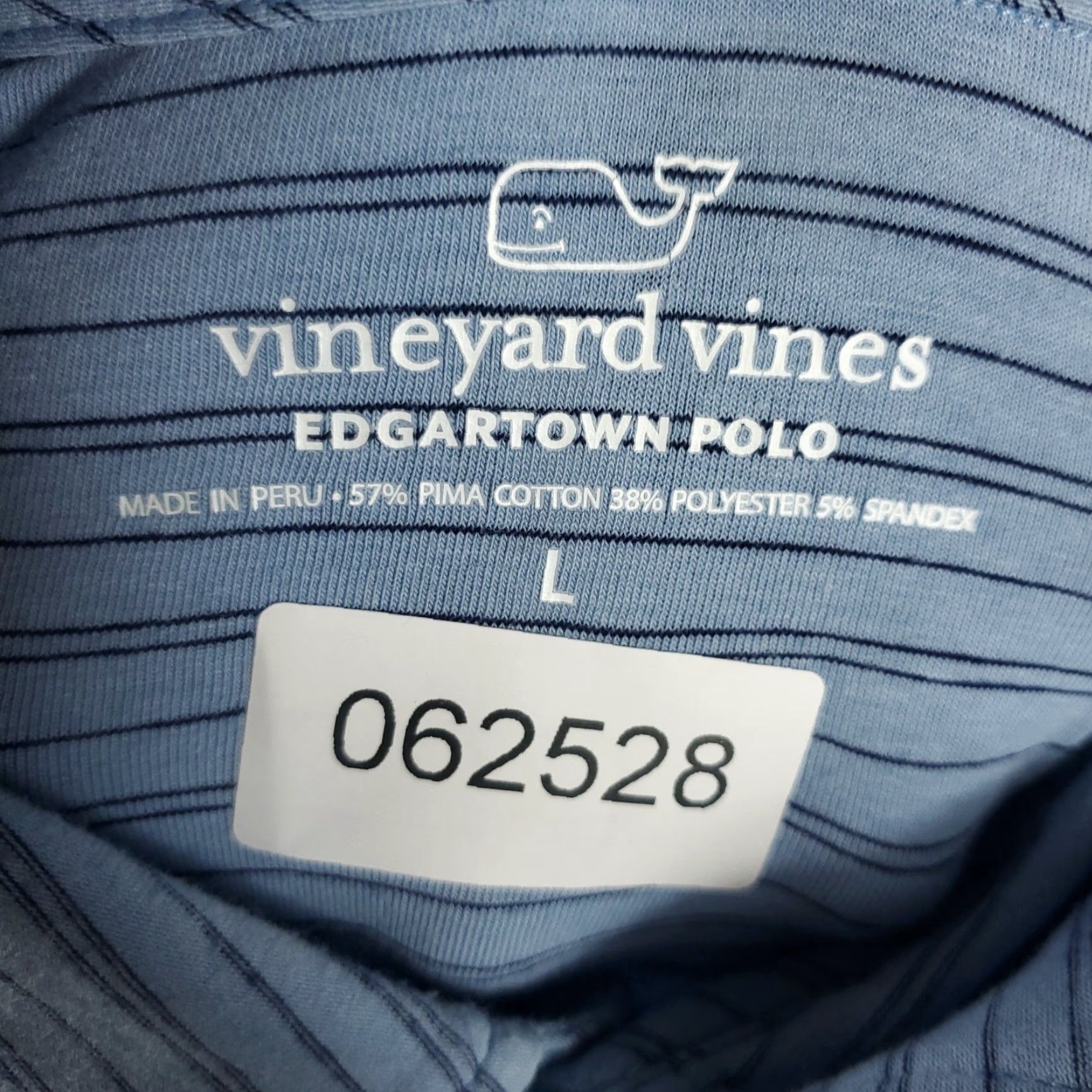 Vineyard Vines VINTAGE Polo Shirt Mens Large Blue Striped Vineyard Vines Whale Casual Short Sleeve Men’s L Blue Polo Size US L / EU 52-54 / 3 - 6 Thumbnail