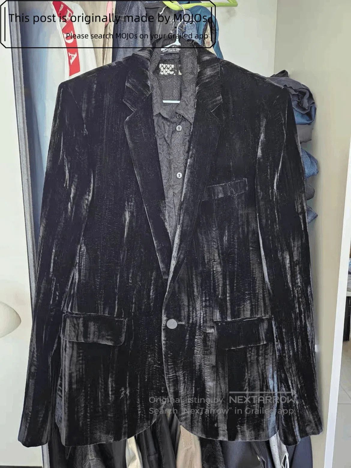 Saint Laurent Paris Sz 46 Saint Laurent Paris Velvet Black Pattern Jacket. Size US S / EU 44-46 / 1 - 1 Thumbnail