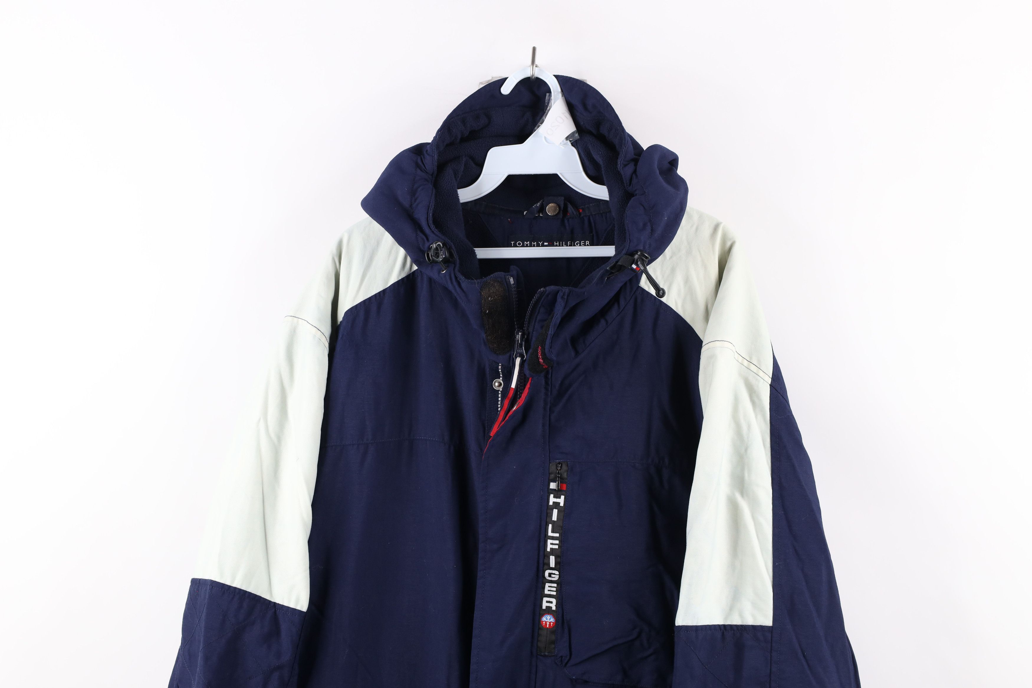 Tommy Hilfiger × Vintage Vintage 90s Tommy Hilfiger Fleece Lined Hooded Jacket Size US XXL / EU 58 / 5 - 2 Thumbnail