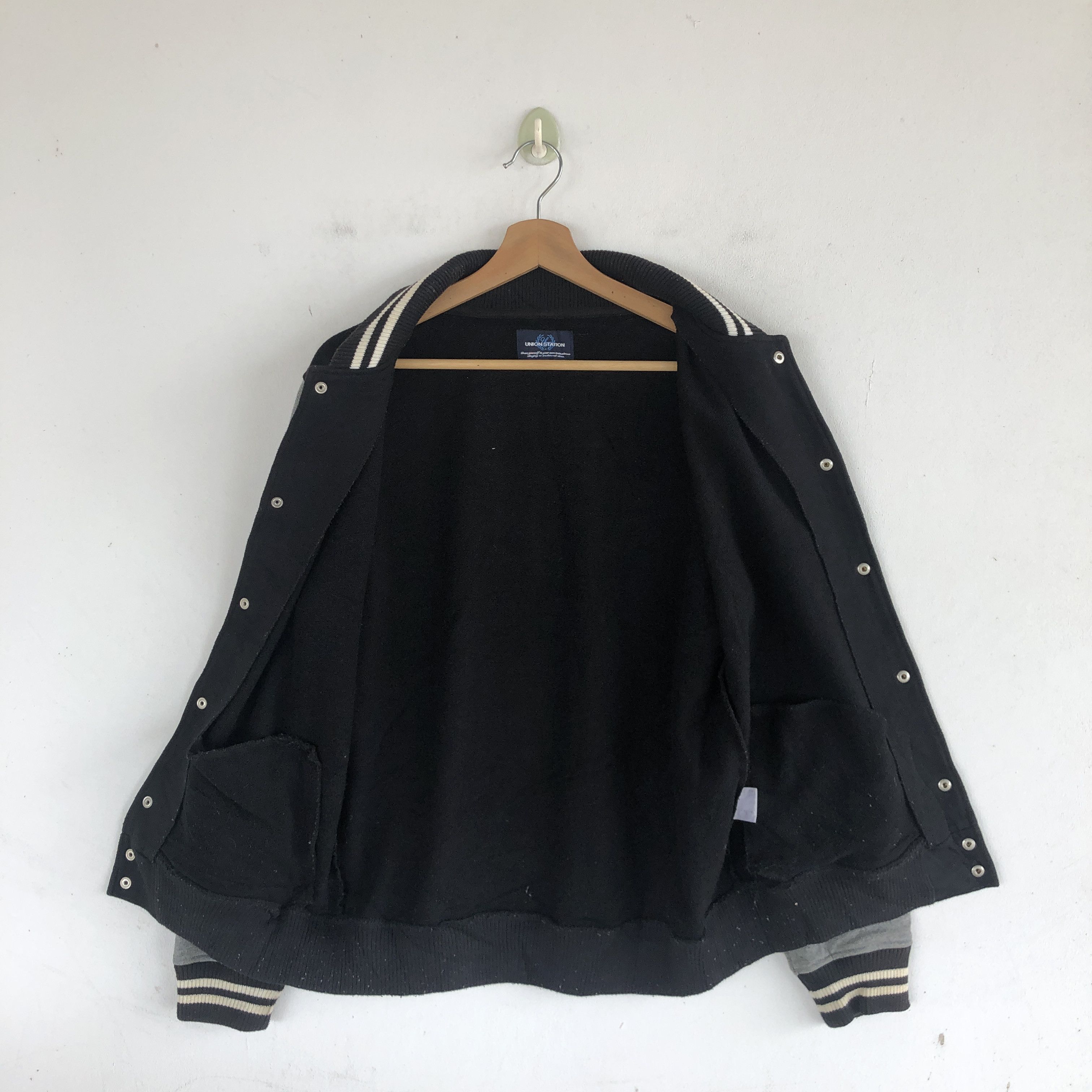 Japanese Brand × Vintage Japanese Harajuku Varsity Sweater Union Station Sweatshirt Size XS / US 0-2 / IT 36-38 - 6 Thumbnail