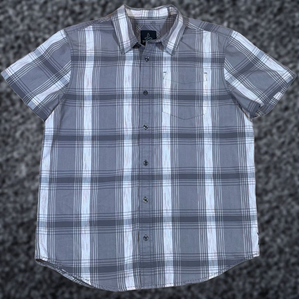 Prana Prana Shirt Mens M Short Sleeve Button Gray Plaid Outdoors Lightweight Shirt Size US M / EU 48-50 / 2 - 1 Thumbnail