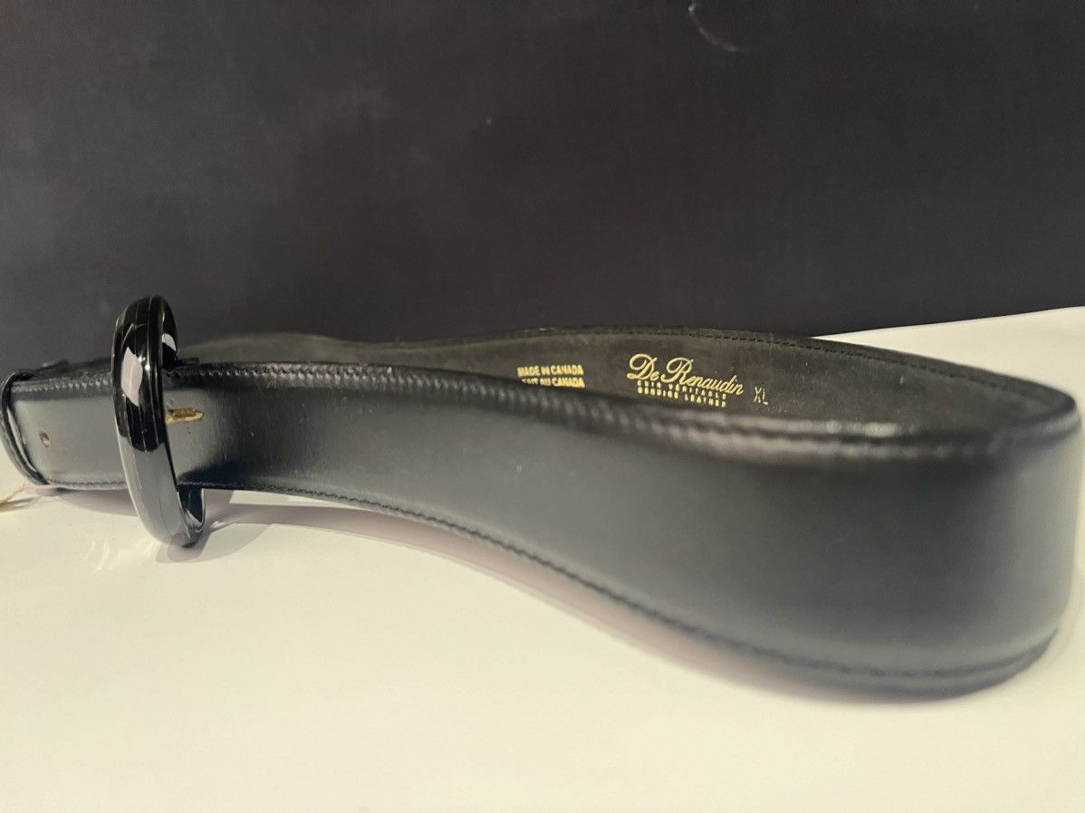 Vintage De Renaudin Black Leather Natural Horn Belt Size ONE SIZE - 3 Thumbnail