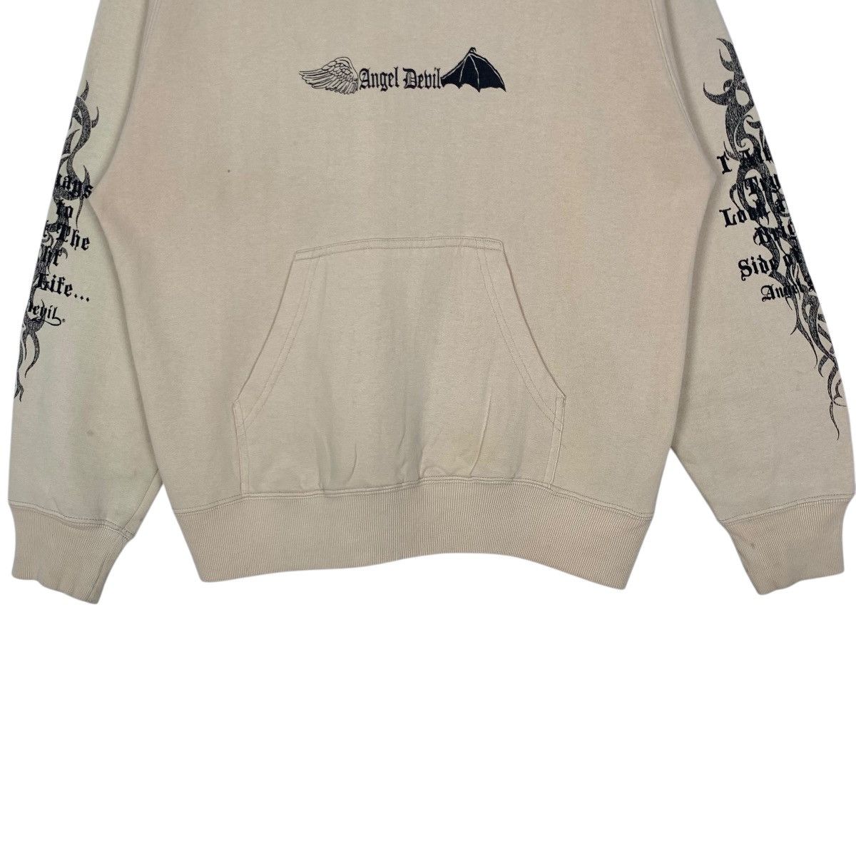 Vintage Vintage 90s Angel Devil Hoodie Sweatshirt Pull Over Size US M / EU 48-50 / 2 - 6 Thumbnail