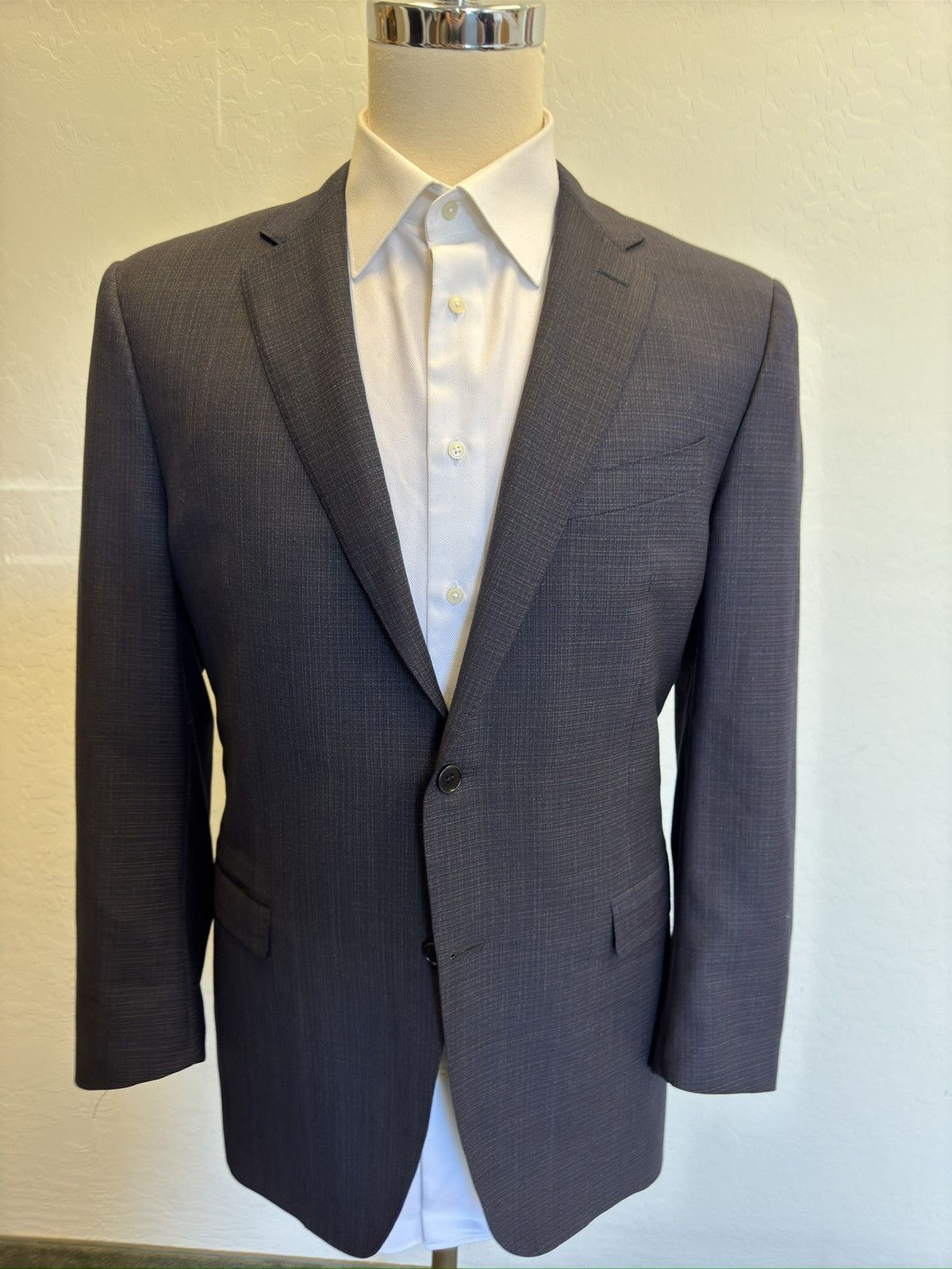 Canali CANALI Made in Italy Wool Subtle Check Jacket 46R $1695 Size 46R - 1 Thumbnail