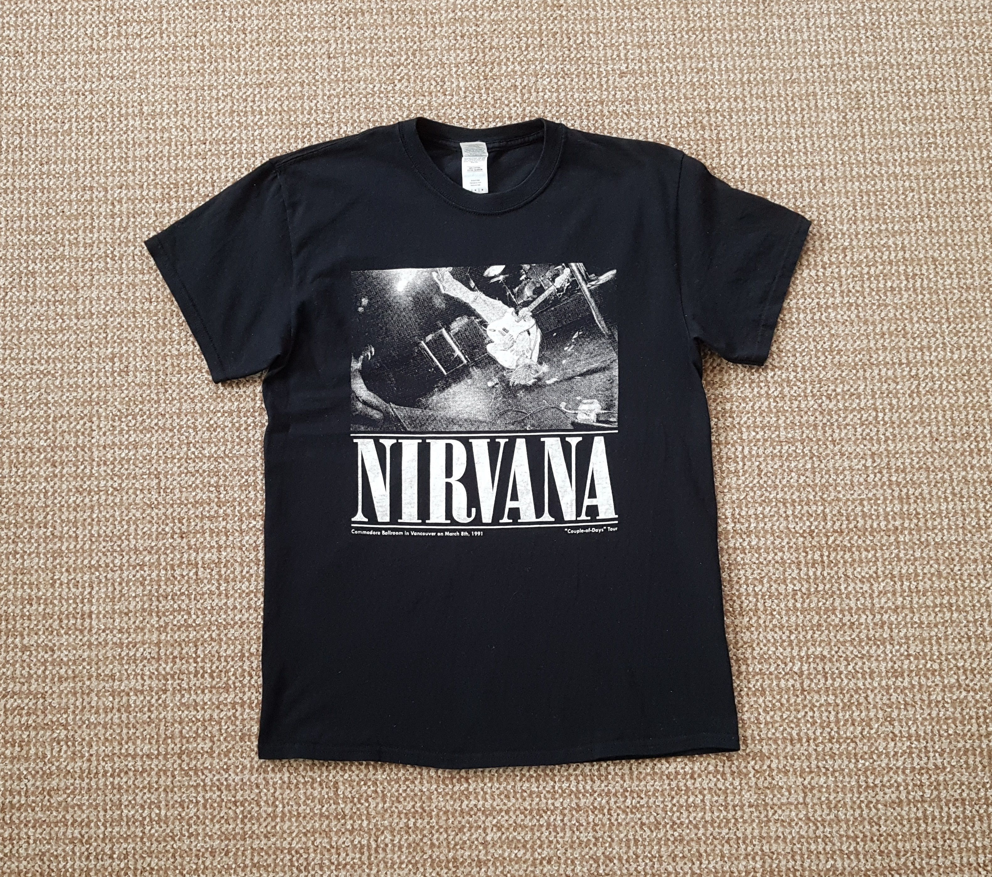 Band Tees Vintage Nirvana Print Couple-Of-Days 1991 Tour Band T Shirt Size US M / EU 48-50 / 2 - 1 Thumbnail
