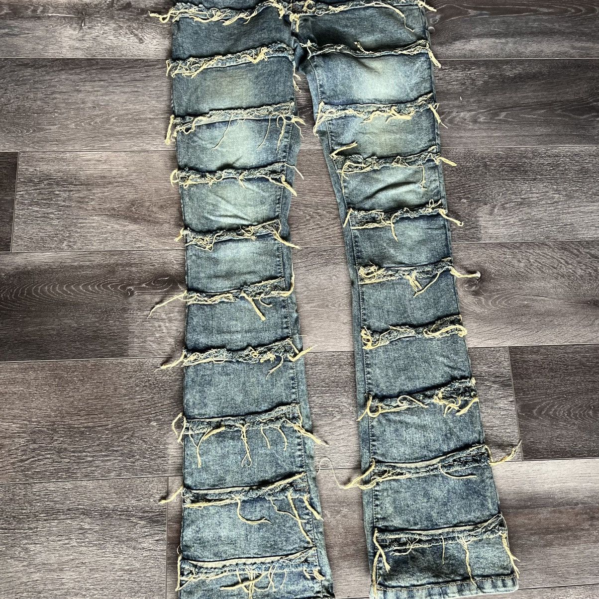 Vintage Vintage Style Octagon Distressed Stack Denim Jeans 30x36 Size US 30 / EU 46 - 6 Thumbnail