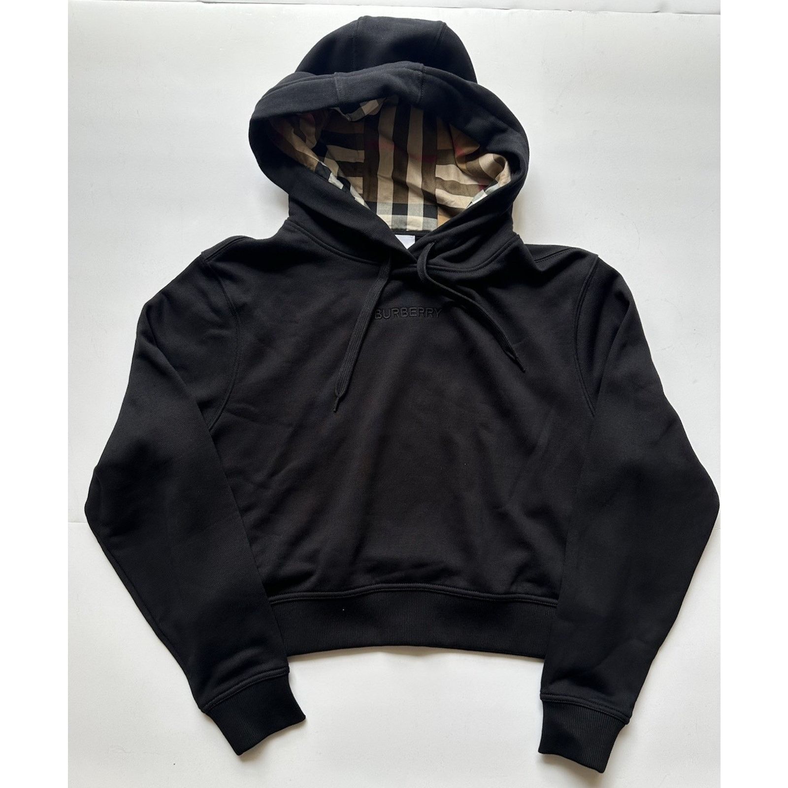 Burberry Burberry Talley Checked Sweatshirt Hoodie Black M 8084391 Size M / US 6-8 / IT 42-44 - 6 Thumbnail