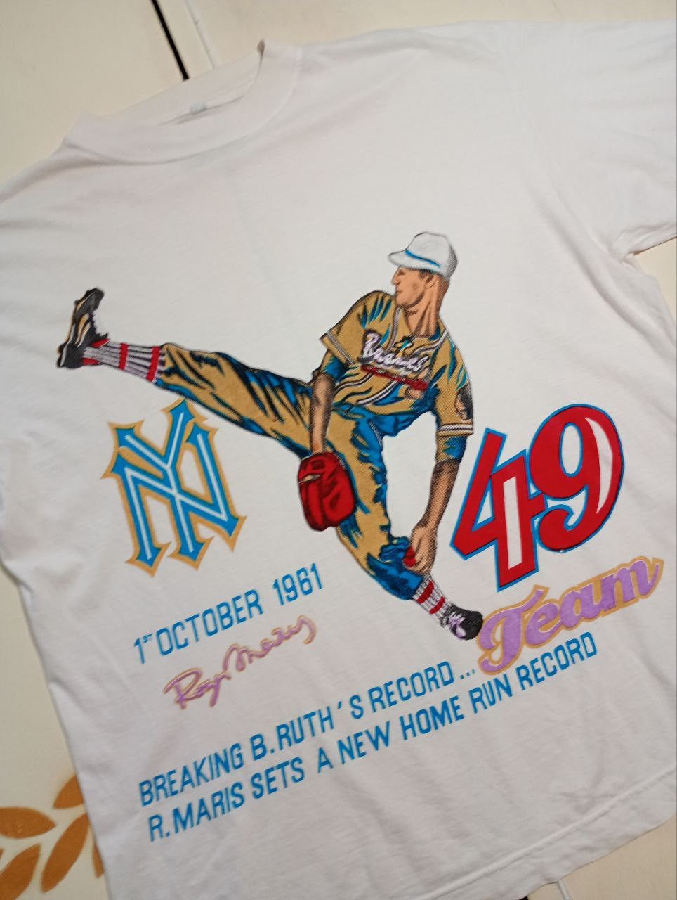 Other Chevrier R.Maris Home Run Record 1.10.1961 T-Shirt Vintage Size US M / EU 48-50 / 2 - 3 Thumbnail