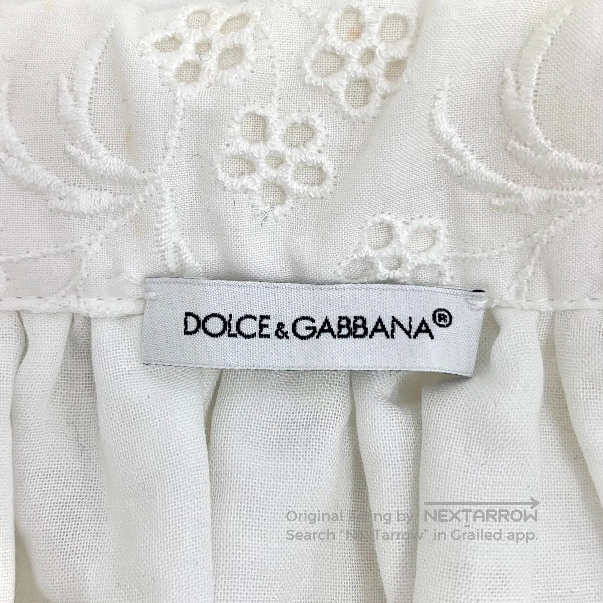 Dolce & Gabbana Dolce Gabbana size 11/12 White lace floral embroidery cott Size 32" / US 10 / IT 46 - 5 Thumbnail