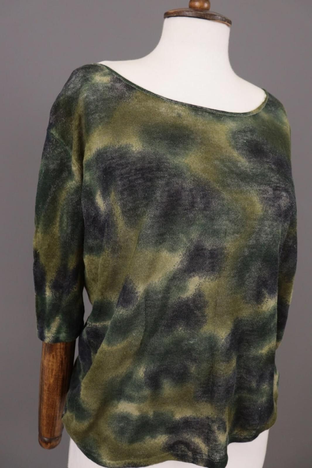 Designer BA&SH Multicolor Printed Linen Knit Top Blouse Size 1 Size M / US 6-8 / IT 42-44 - 5 Thumbnail