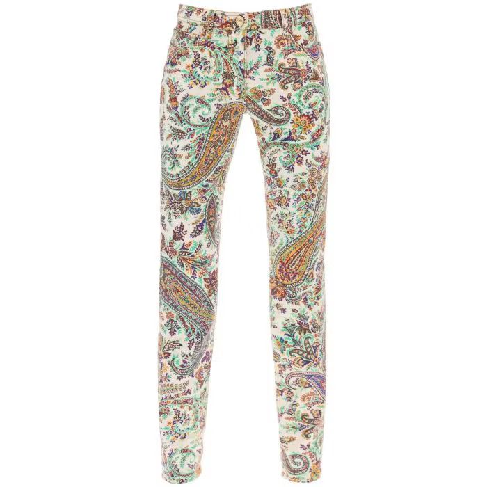 o1s22i1n0524 Paisley Patterned Jeans in Multicolor