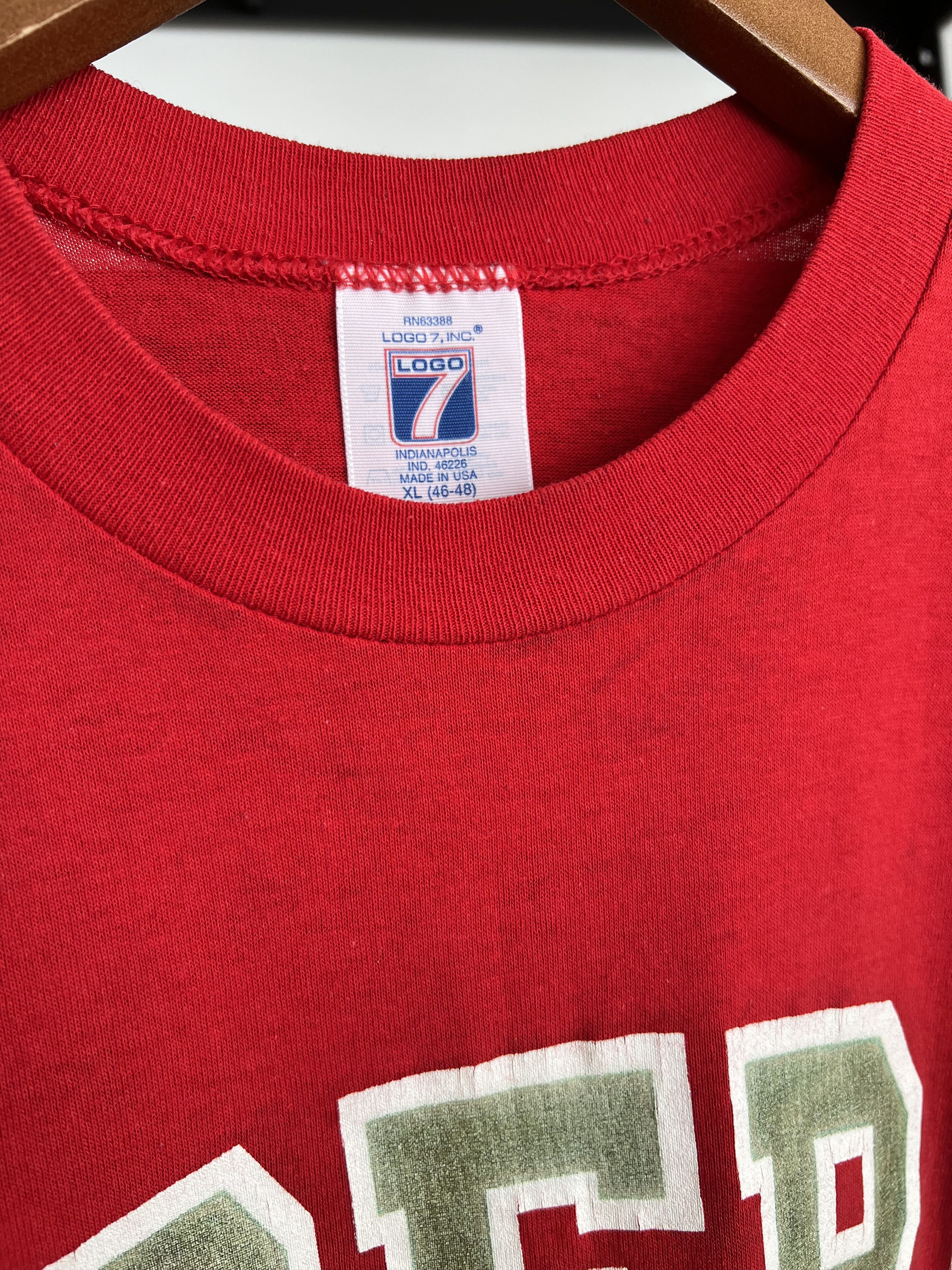 NFL Vintage 90s San Francisco 49ers NFL Logo 7 Red T-shirt Size US L / EU 52-54 / 3 - 8 Thumbnail