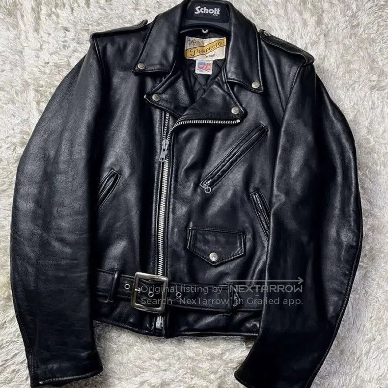 Schott 618 cable-stayed leather jacket