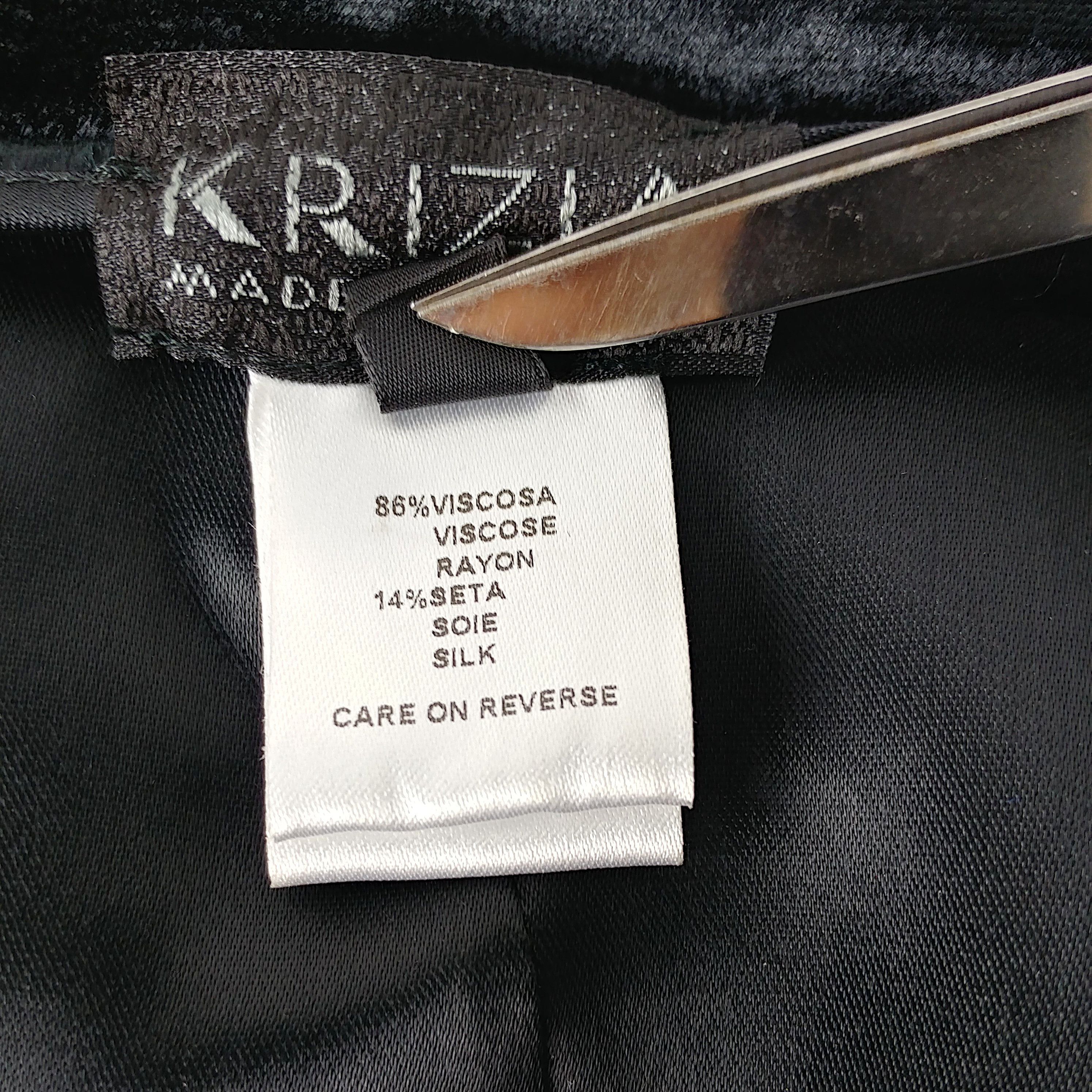 Krizia 90s Vintage Black Silk Blend Velvet Pencil Skirt Size 28" / US 6 / IT 42 - 6 Thumbnail
