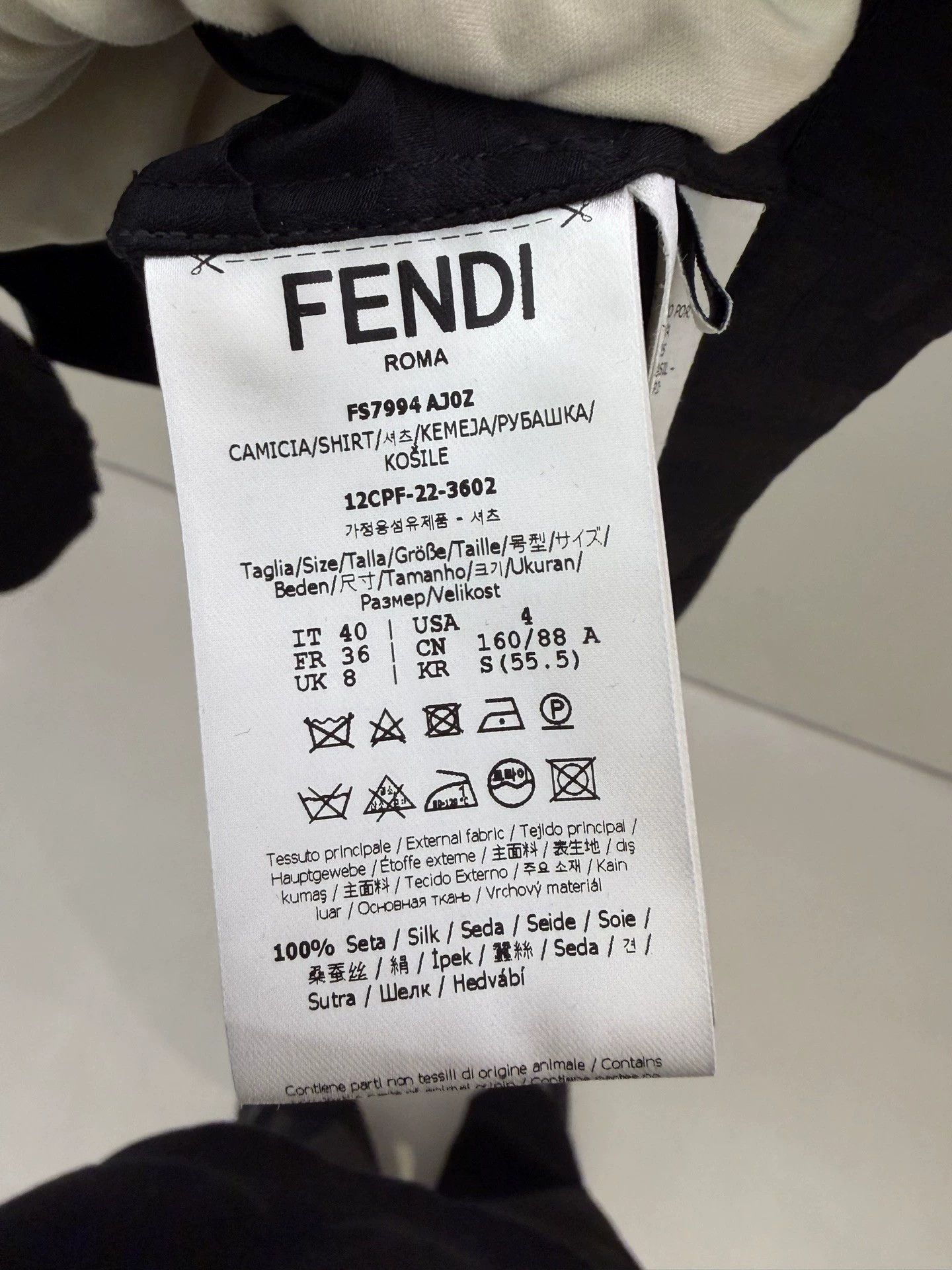 Fendi Fendi black allover print shirt 40, 2nd snags Size S / US 4 / IT 40 - 4 Thumbnail
