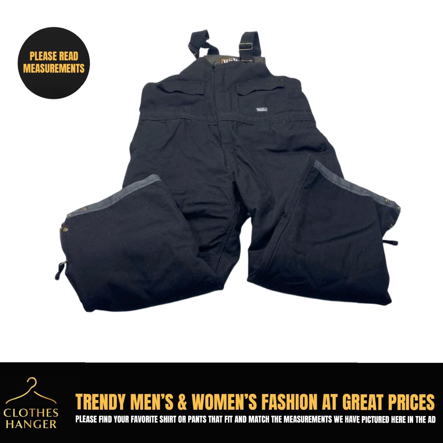 Walls VINTAGE Walls Zero Zone 12 Bib Overalls Men XL Black Duck Canvas Quilted Insulated Overalls (Workwear, Winter) Mens Size US 44 / EU 60 - 2 Thumbnail
