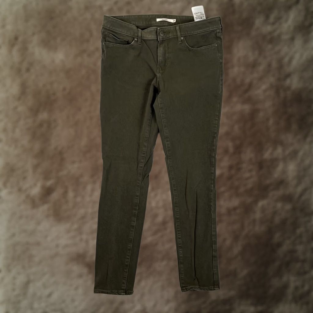Levi's Levi's 711 Skinny Jeans Pants Women's 29 Green Mid Rise Stretch Denim Jeans Size 29" - 1 Thumbnail