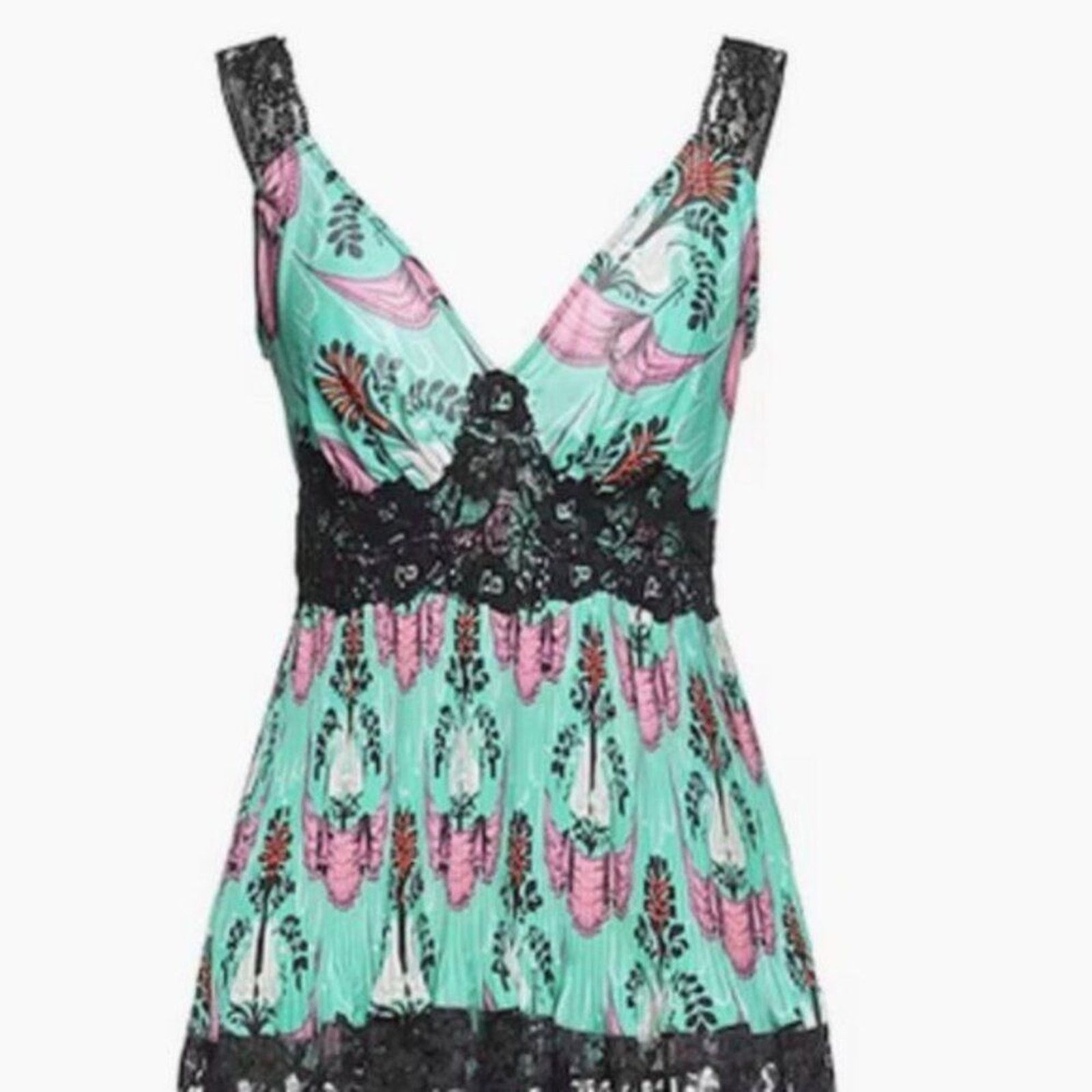 Paco Rabanne Paco Rabanne light green cami satin with lace details size 6 Size S / US 4 / IT 40 - 4 Thumbnail