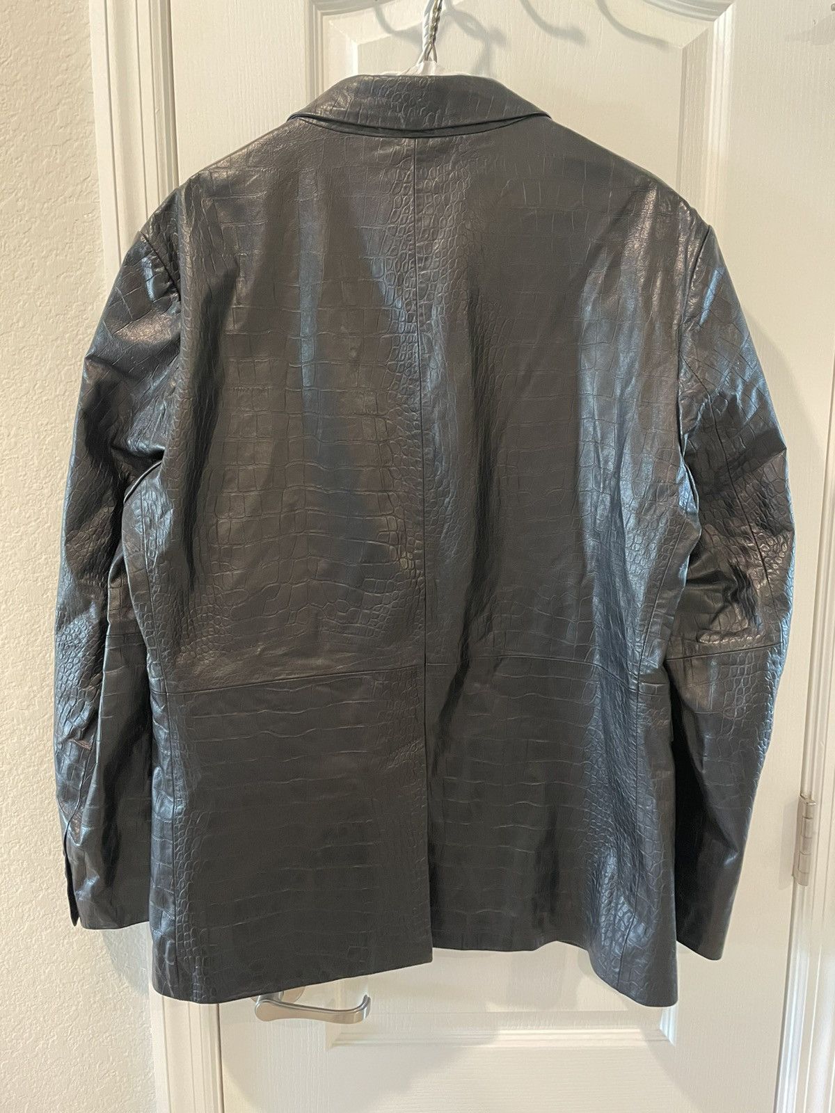 Sunflower Sunflower Croc Embossed Leather Blazer Size US L / EU 52-54 / 3 - 12 Thumbnail