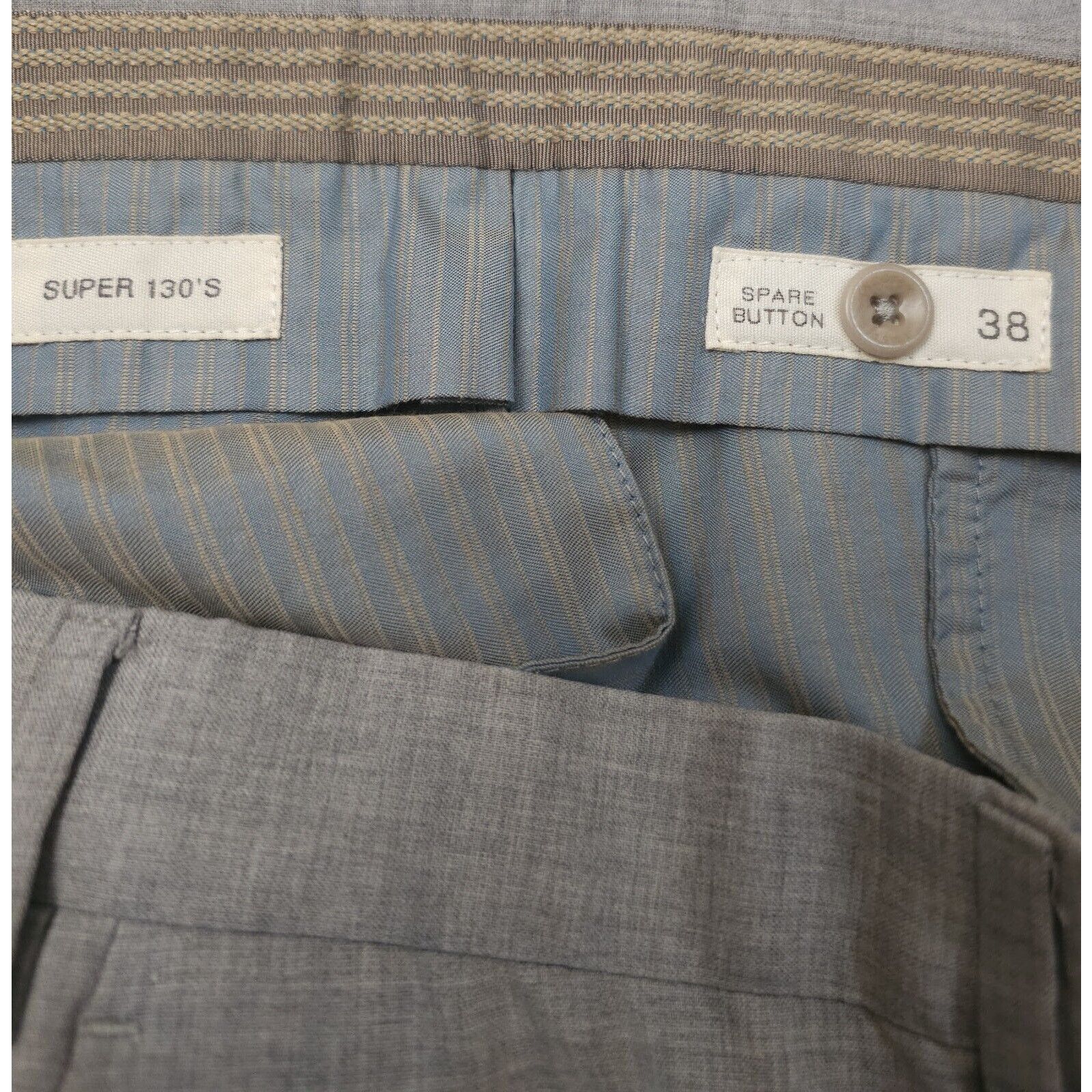 Incotex Incotex Grey Marl Men’s Super 130s Standard Fit Trousers Size US 38 / EU 54 - 7 Thumbnail