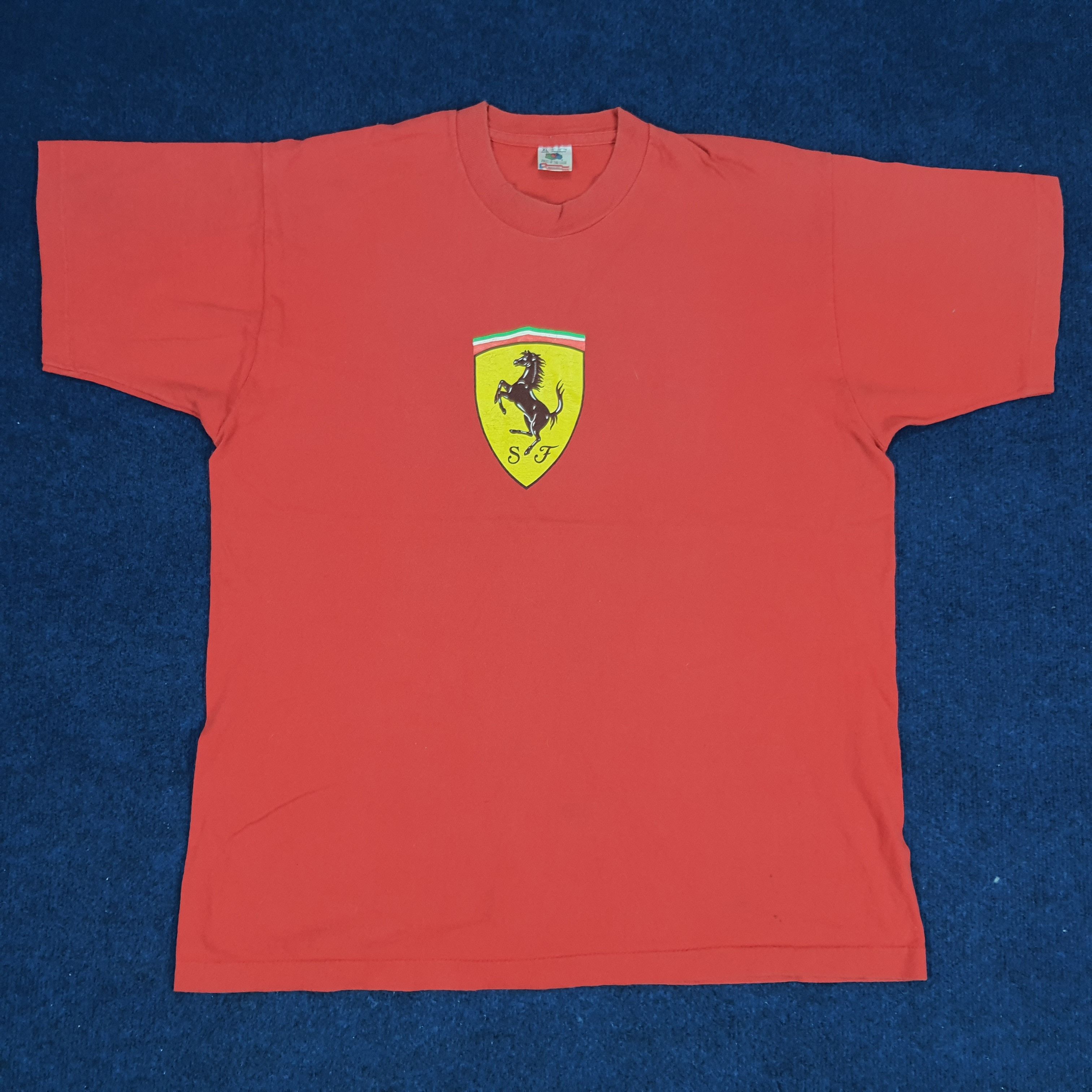 Ferrari × Vintage Vintage Ferrari Center Logo Motorsports Tshirt Size US XL / EU 56 / 4 - 1 Thumbnail