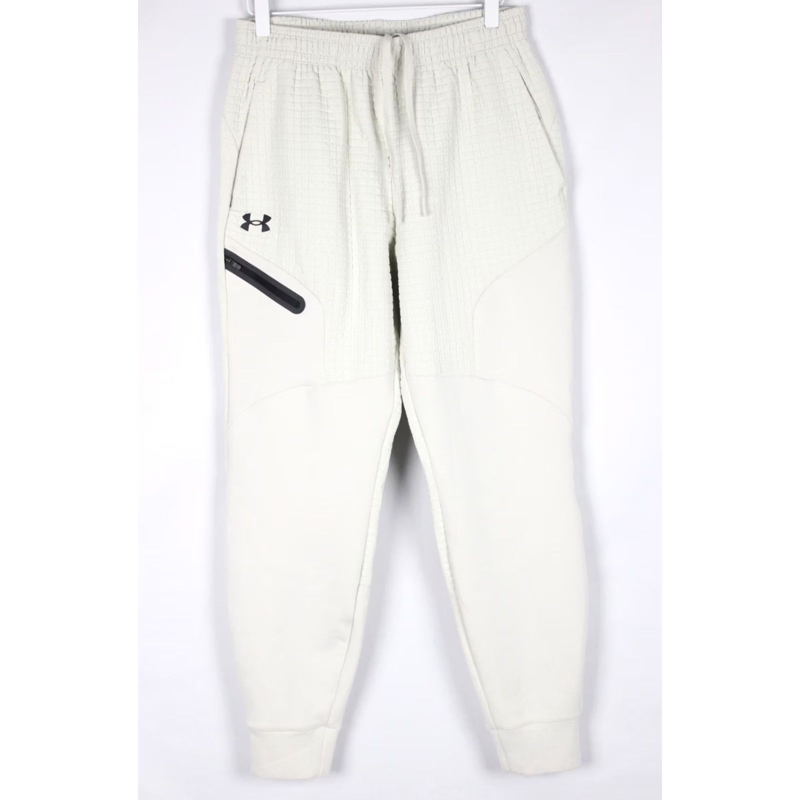 Under Armour Under Armour Men's Unstoppable Fleece Grid Pants Jogger S Small White 1386544 Size US 29 - 2 Thumbnail