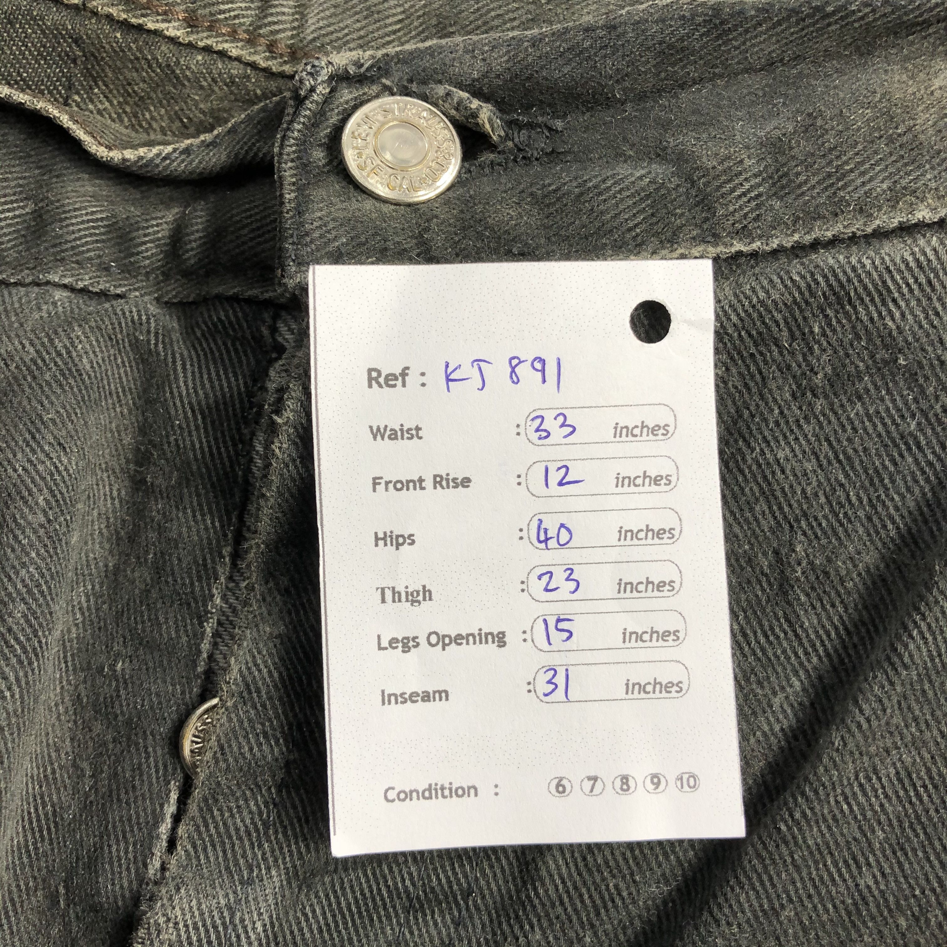 Levi's Vintage Levis 501 Jeans Faded Black Denim KJ891 Size US 32 / EU 48 - 16 Thumbnail